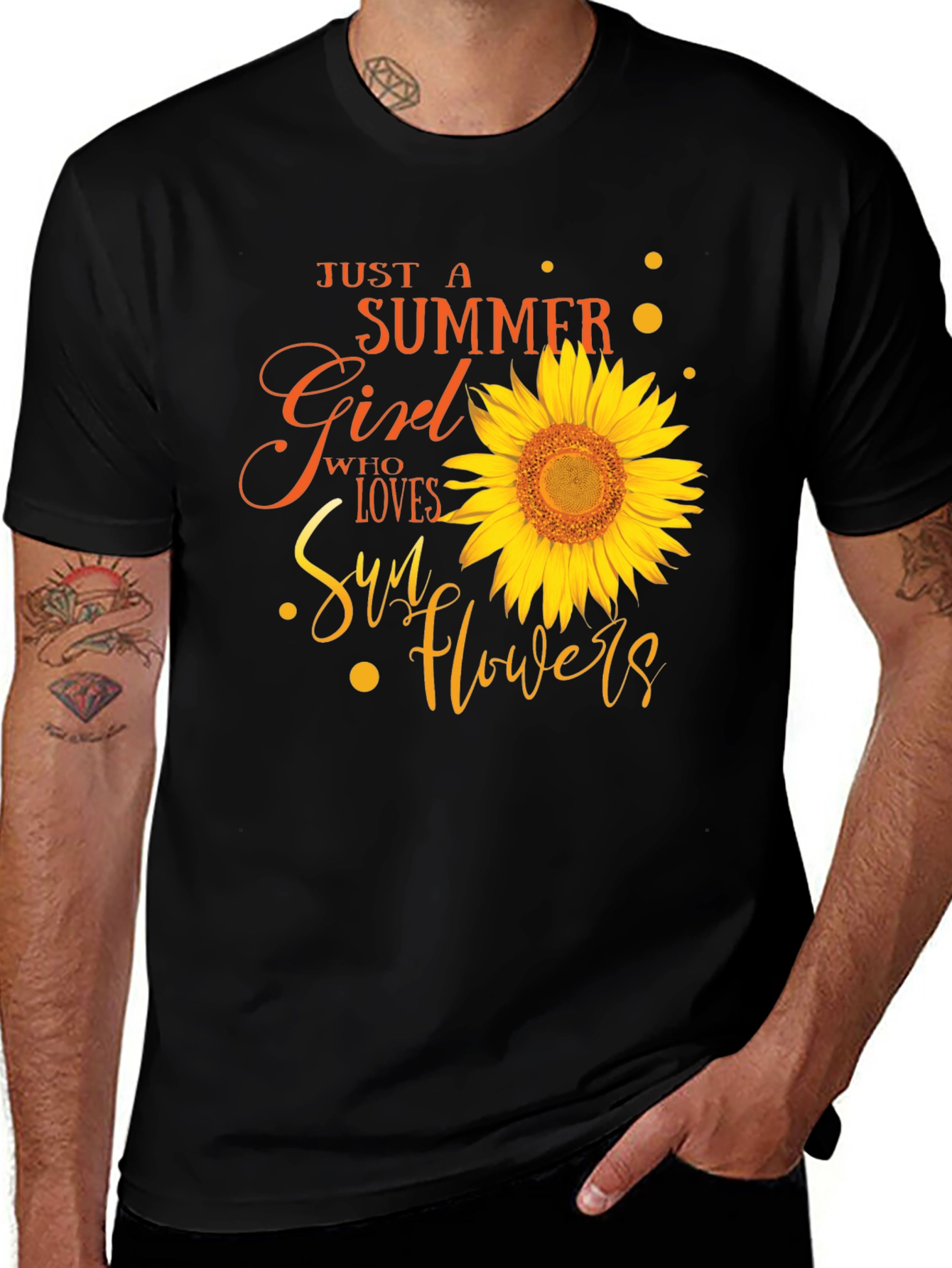 Variant 13 of Summer Girl Sunflower Graphic Tee
