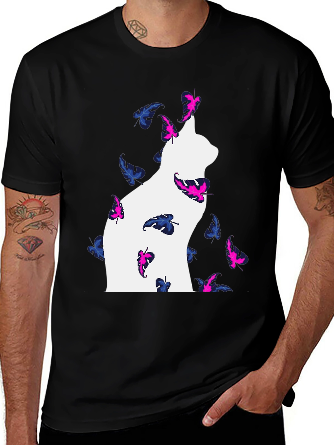 Variant 20 of Cat & Butterfly T-Shirt