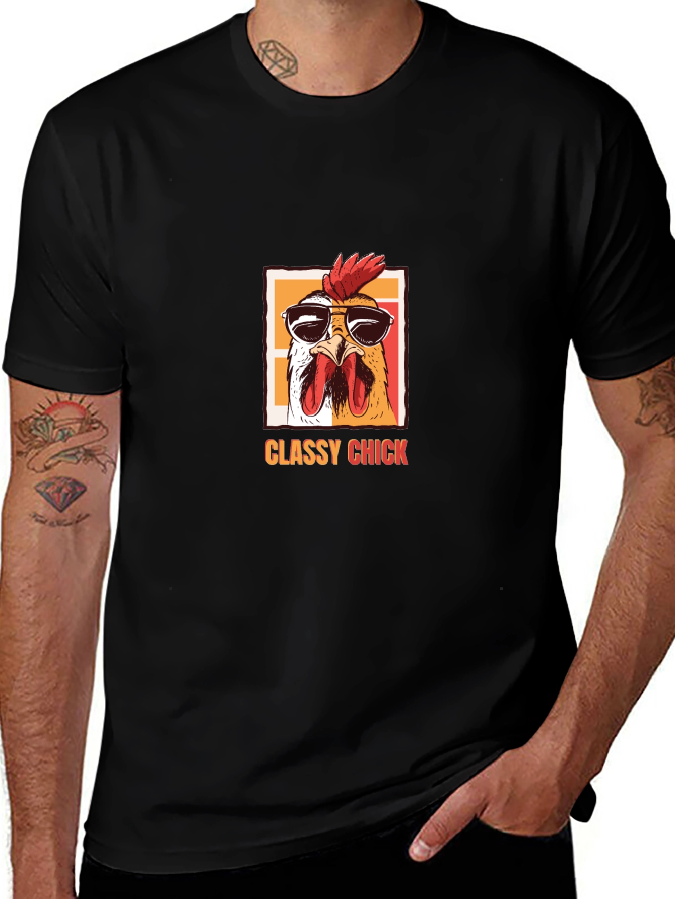 Classy Chick T-Shirt - Cool Chicken with Sunglasses