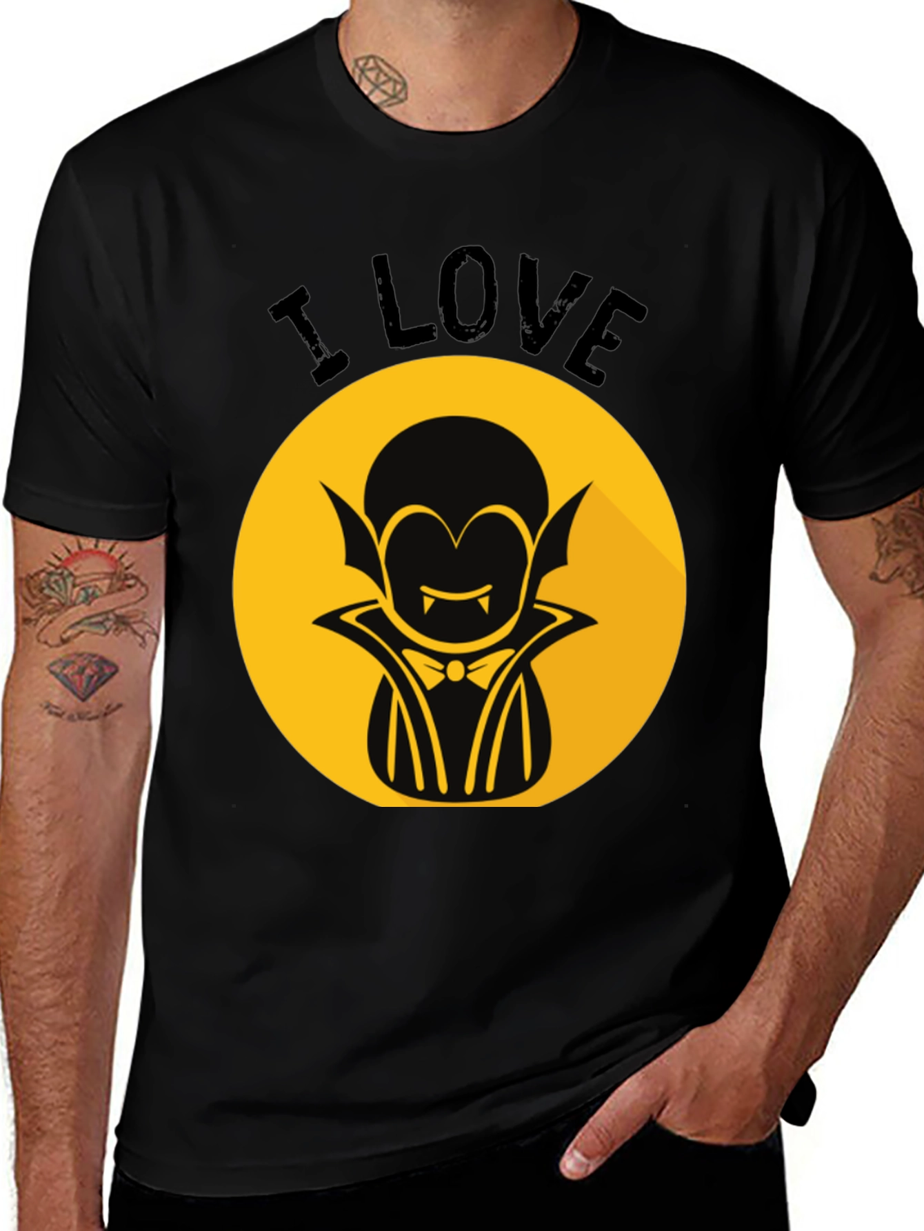 Variant 7 of I Love Vampire Graphic T-Shirt - Halloween Style