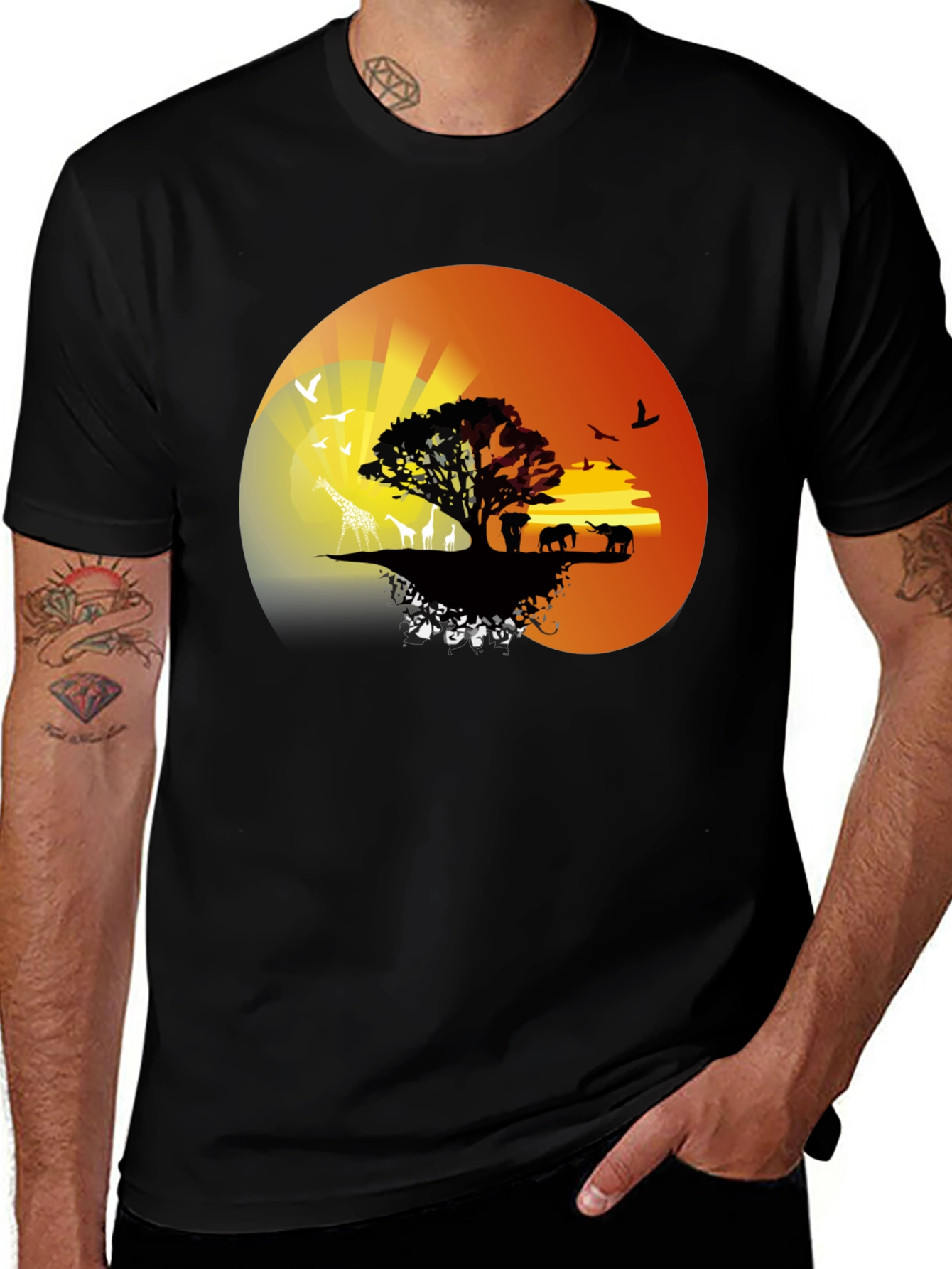 African Sunset Graphic Tee - Nature Lover's T-Shirt