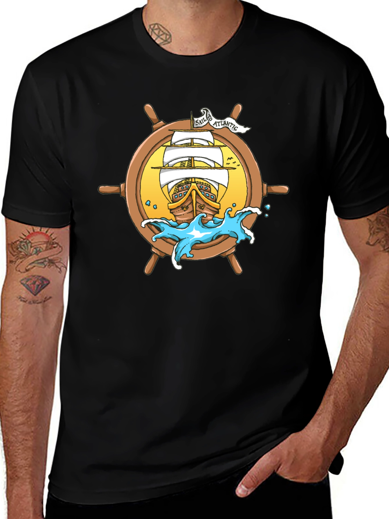 Variant 17 of Sail Atlantic Graphic Tee - Nautical Style