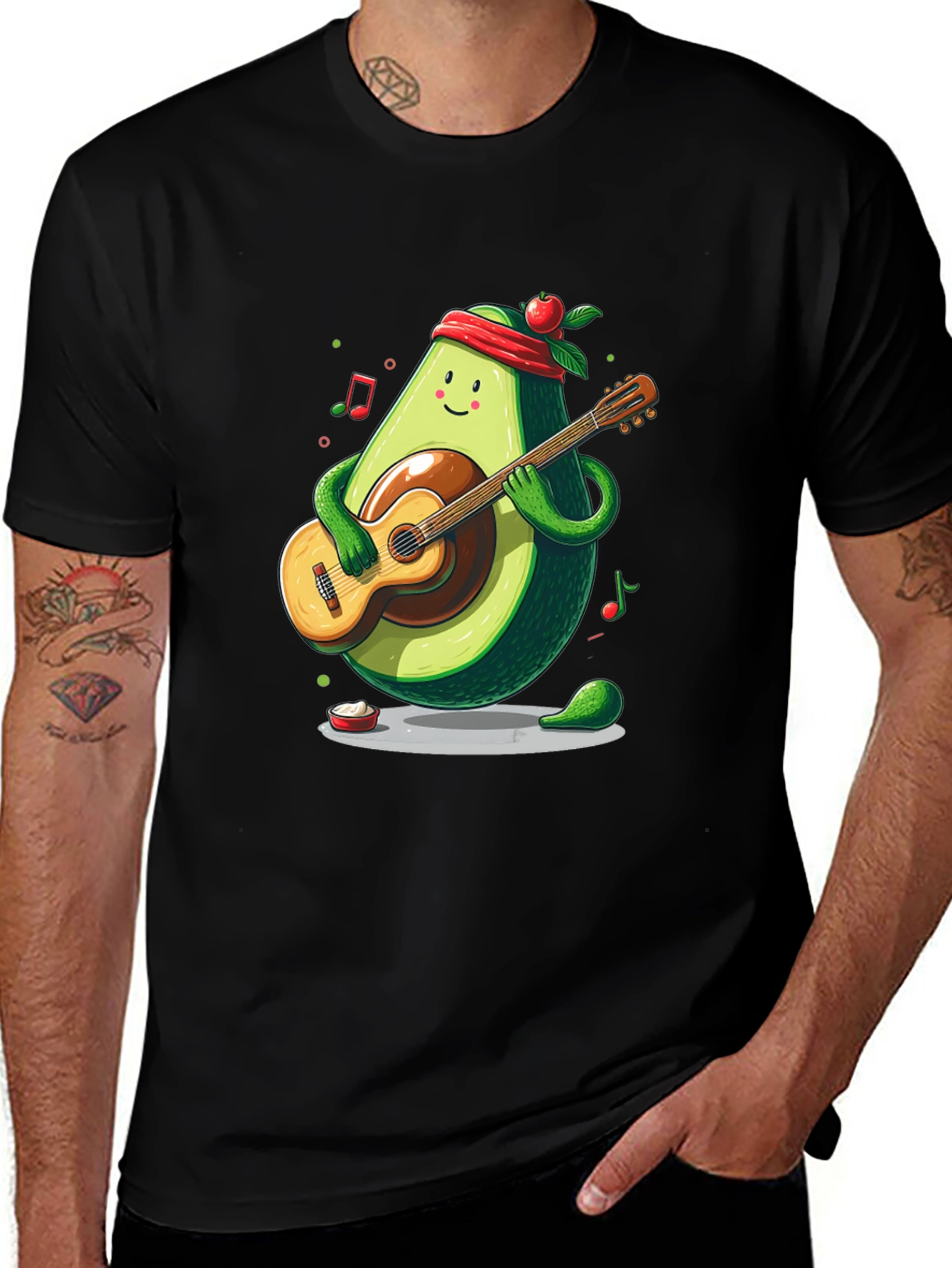 Variant 4 of Avocado Guitar Player T-Shirt - Funny Musician Tee