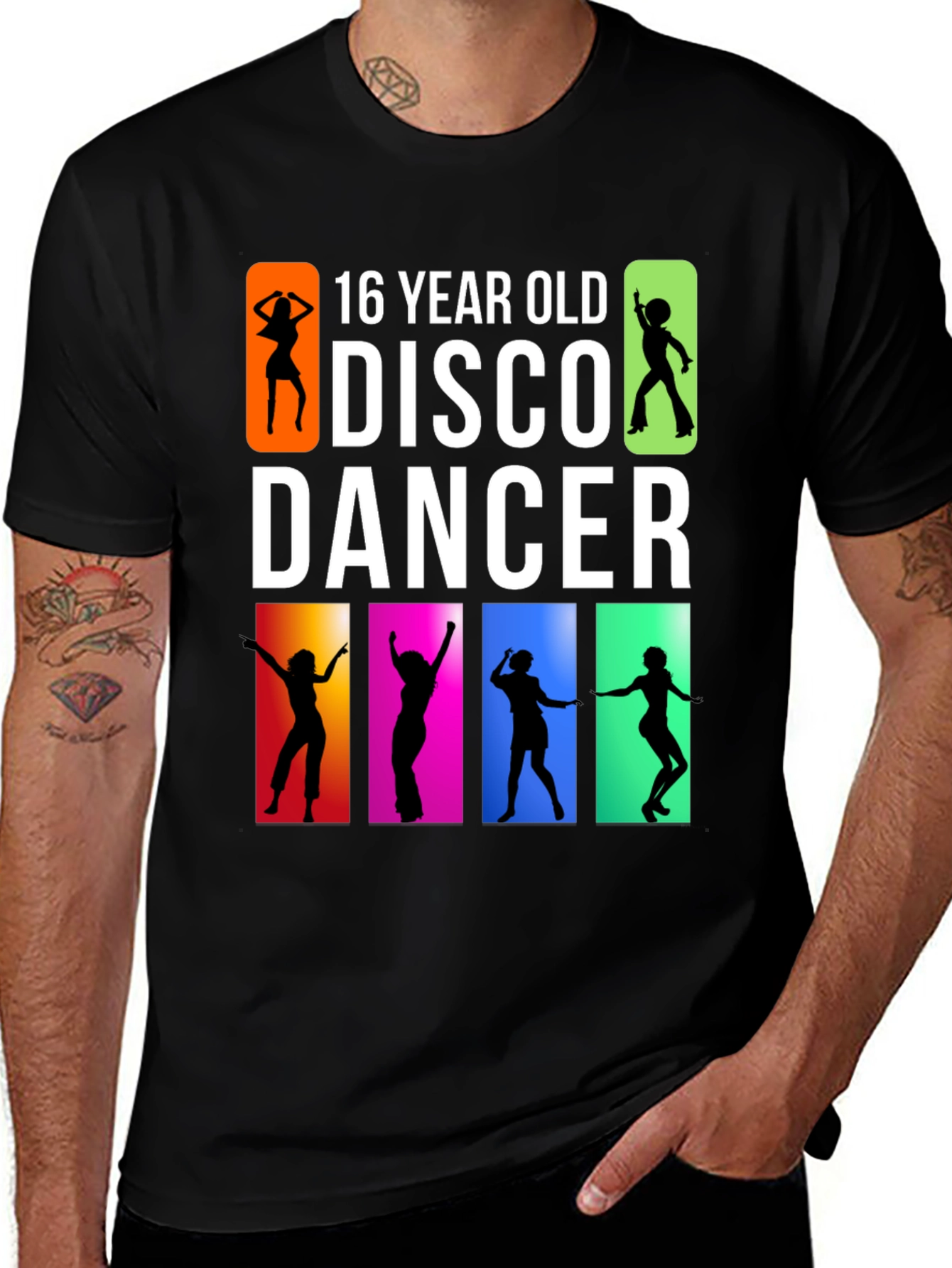 Variant 15 of 16 Year Old Disco Dancer Black T-Shirt