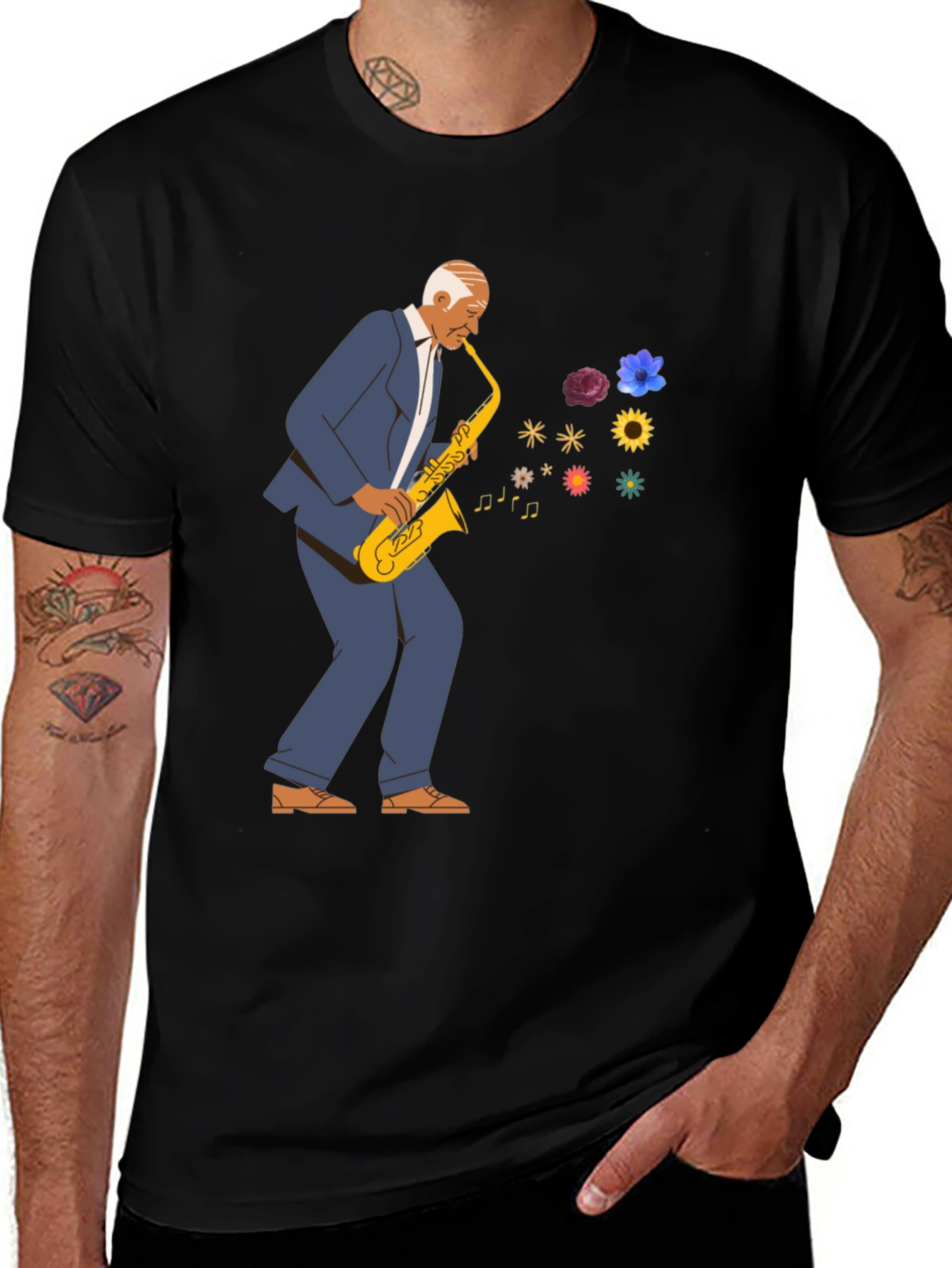 Variant 27 of Saxophone Player T-Shirt - Musical Graphic Tee