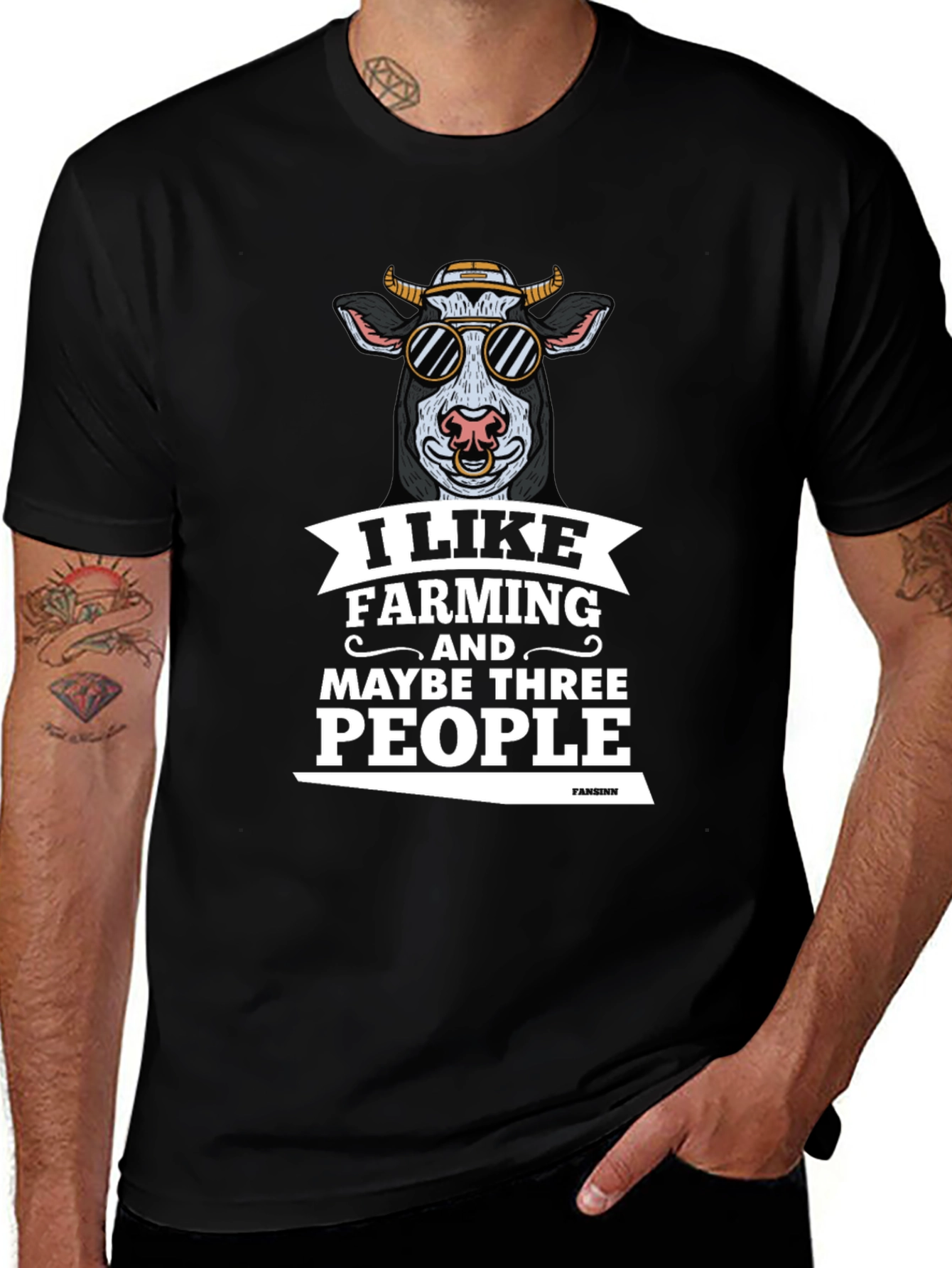 Variant 2 of Farming Lover T-Shirt: Cool Cow Graphic Tee