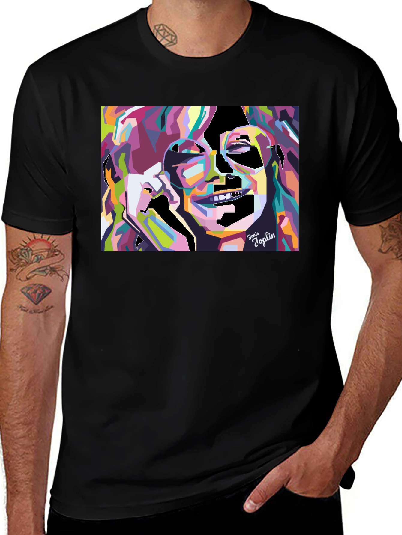 Variant 26 of Janis Joplin Graphic Tee - Black
