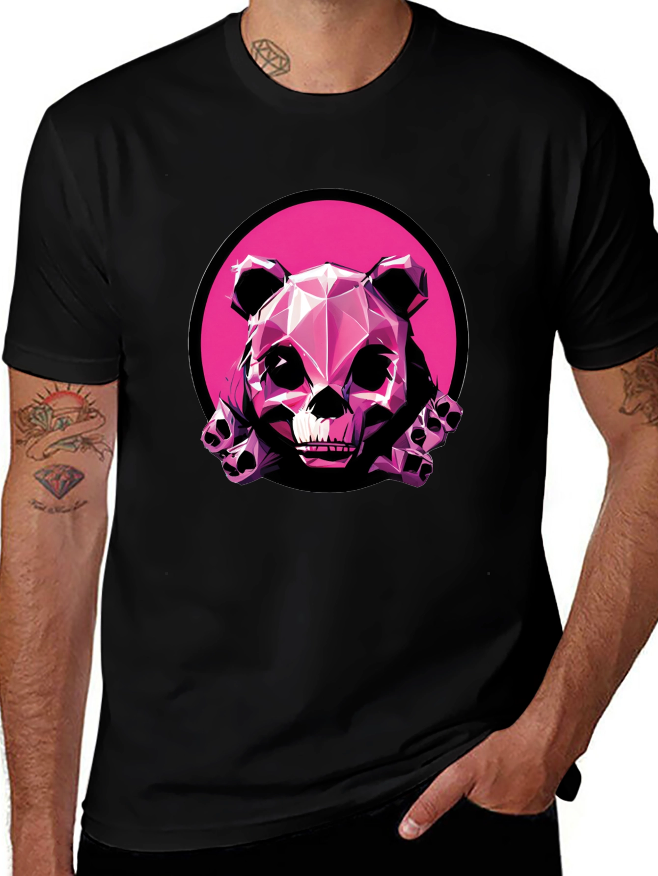 Variant 22 of Pink Panda Skull Graphic T-Shirt