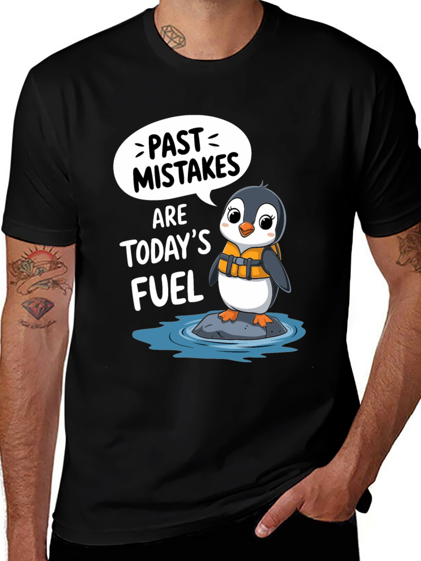 Variant 18 of Past Mistakes Fuel Penguin T-Shirt