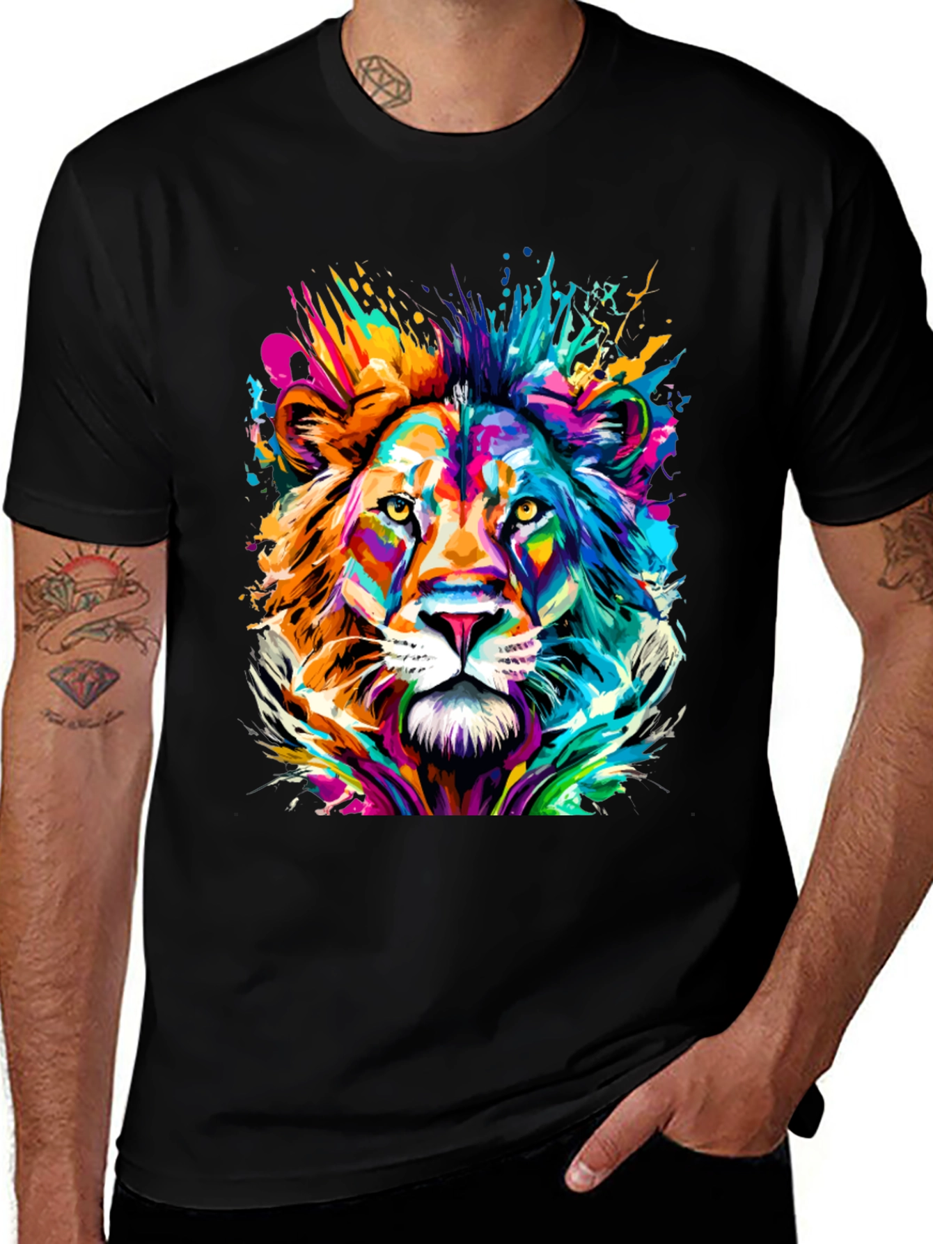 Variant 16 of Colorful Lion Graphic T-Shirt