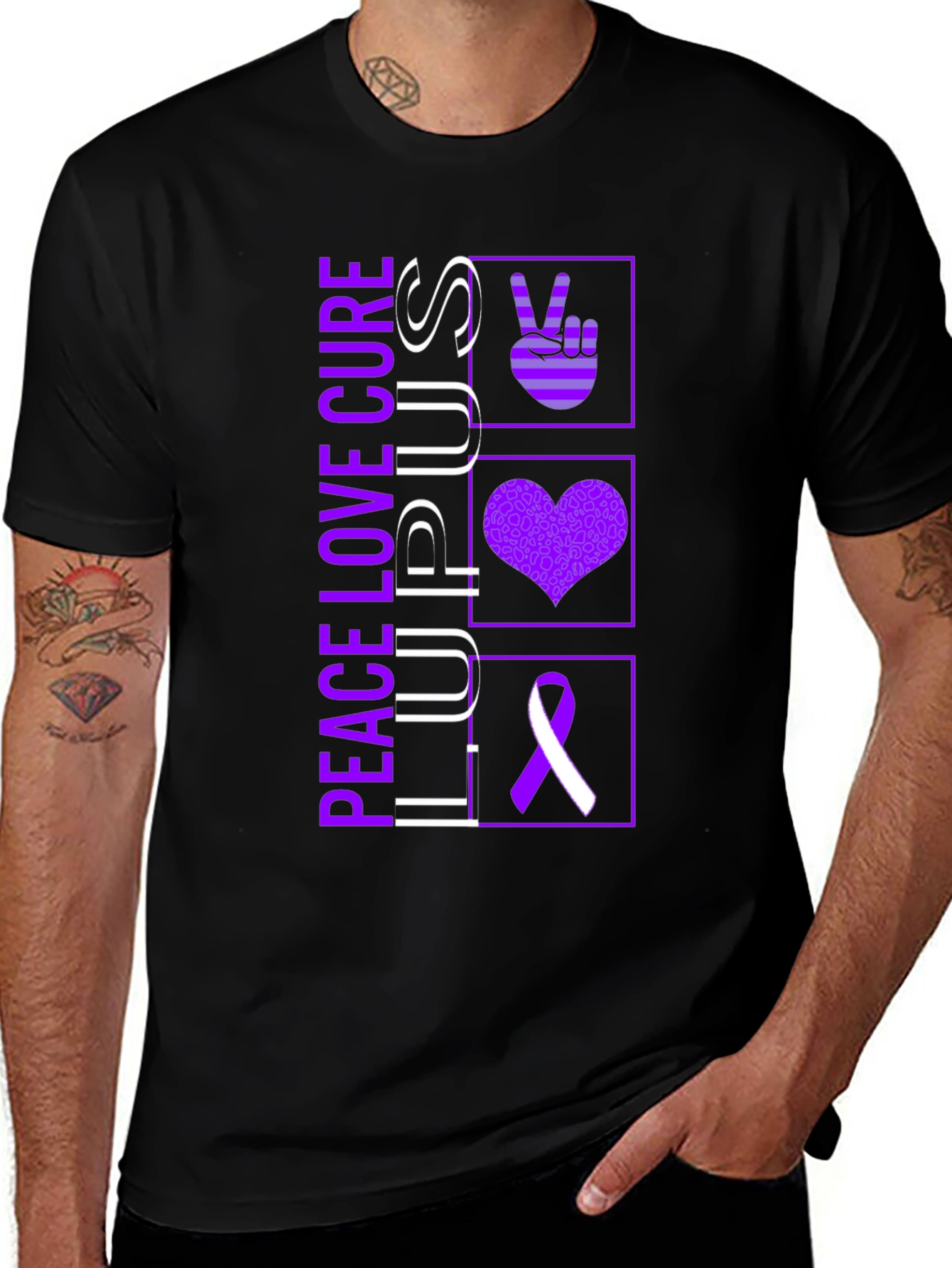 Peace Love Cure Lupus Awareness T-Shirt