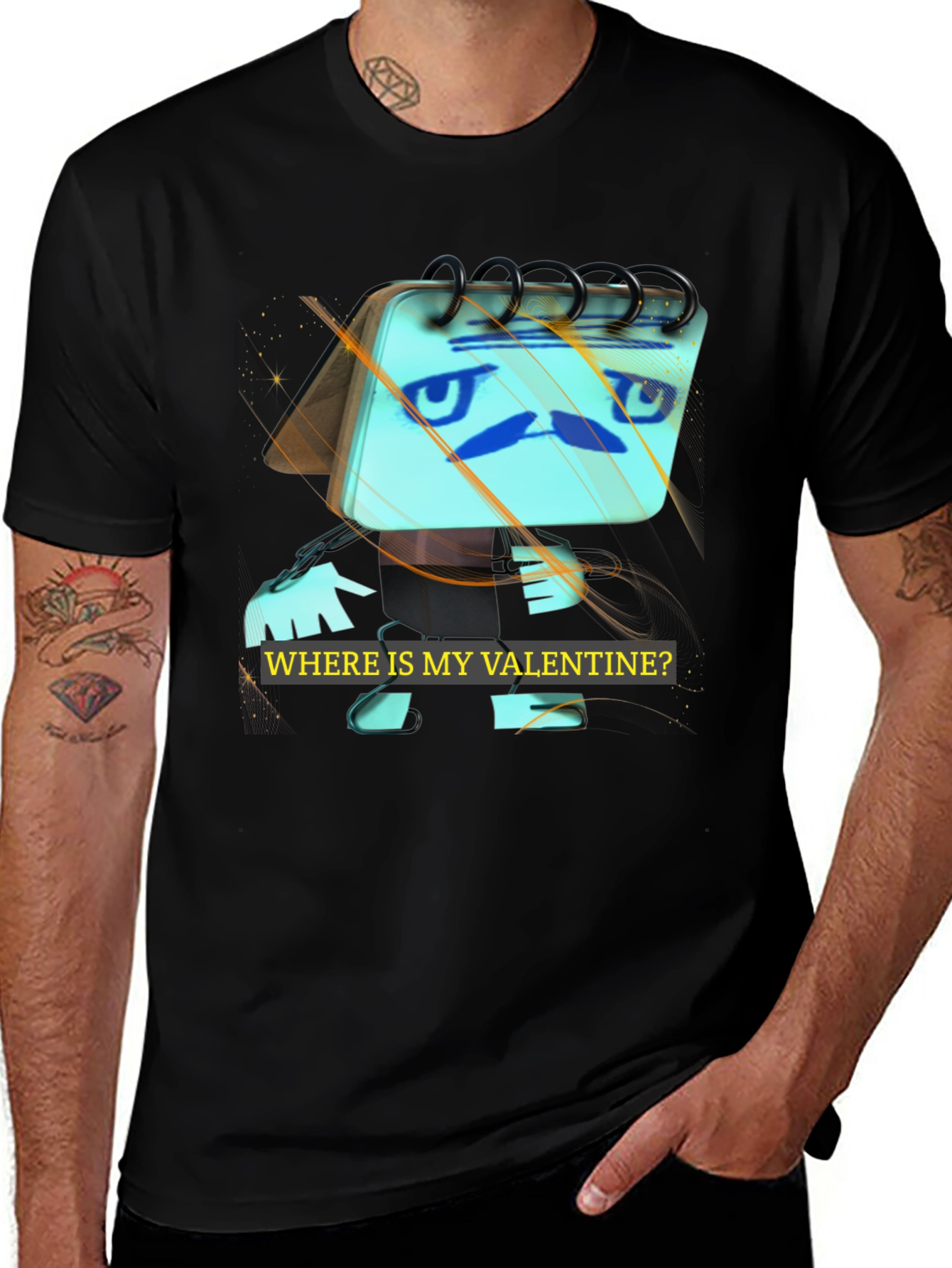 Variant 6 of Valentine's Day Notebook Men's Black T-Shirt