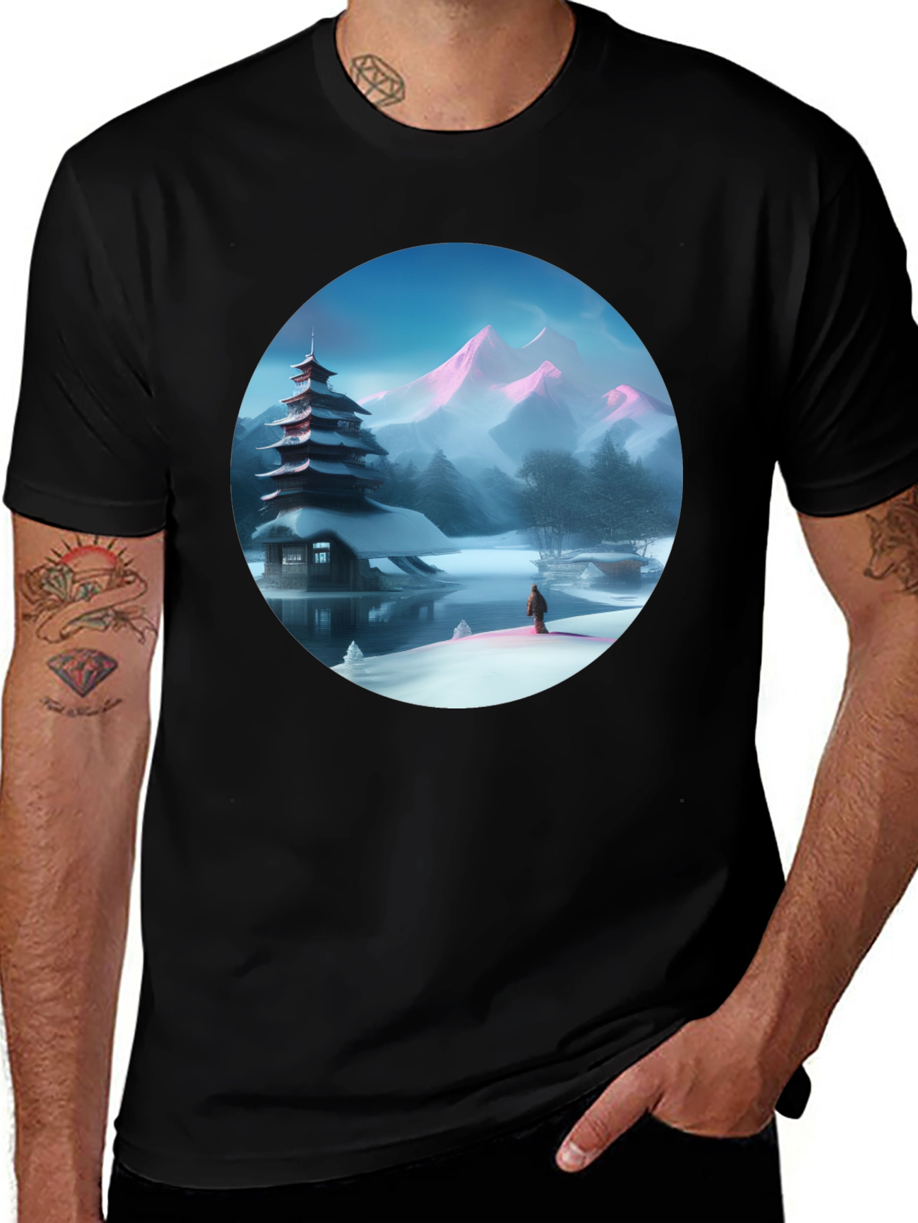 Variant 9 of Winter Pagoda T-Shirt