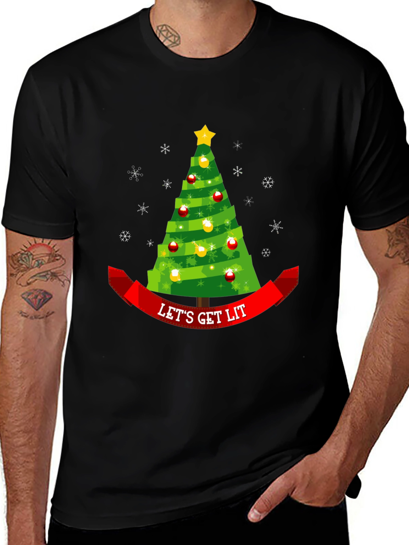 Let's Get Lit Christmas Tree Tee
