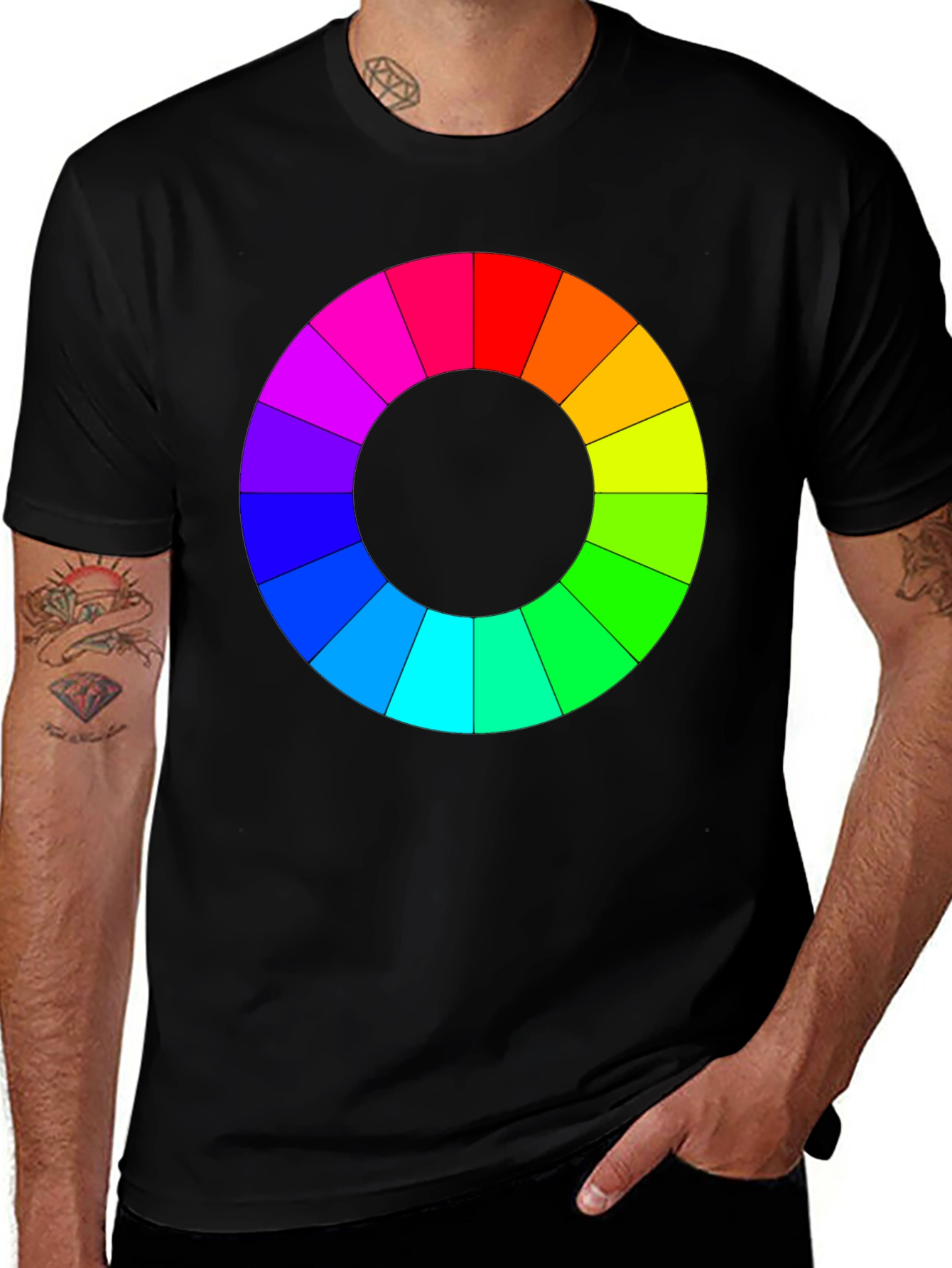 Variant 8 of Color Wheel Graphic T-Shirt - Art Lover's Tee
