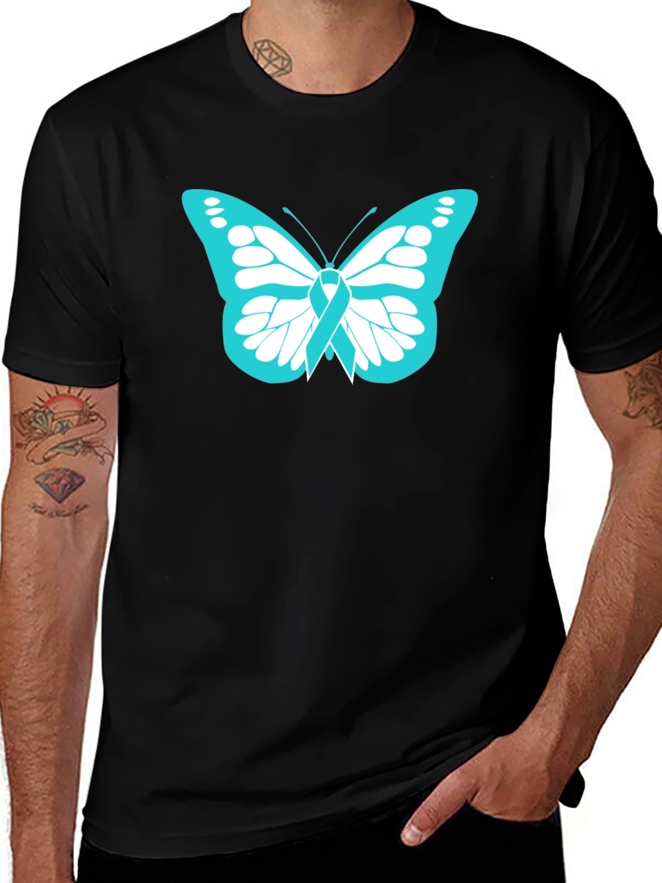 Variant 24 of Teal Butterfly Ribbon Awareness T-Shirt