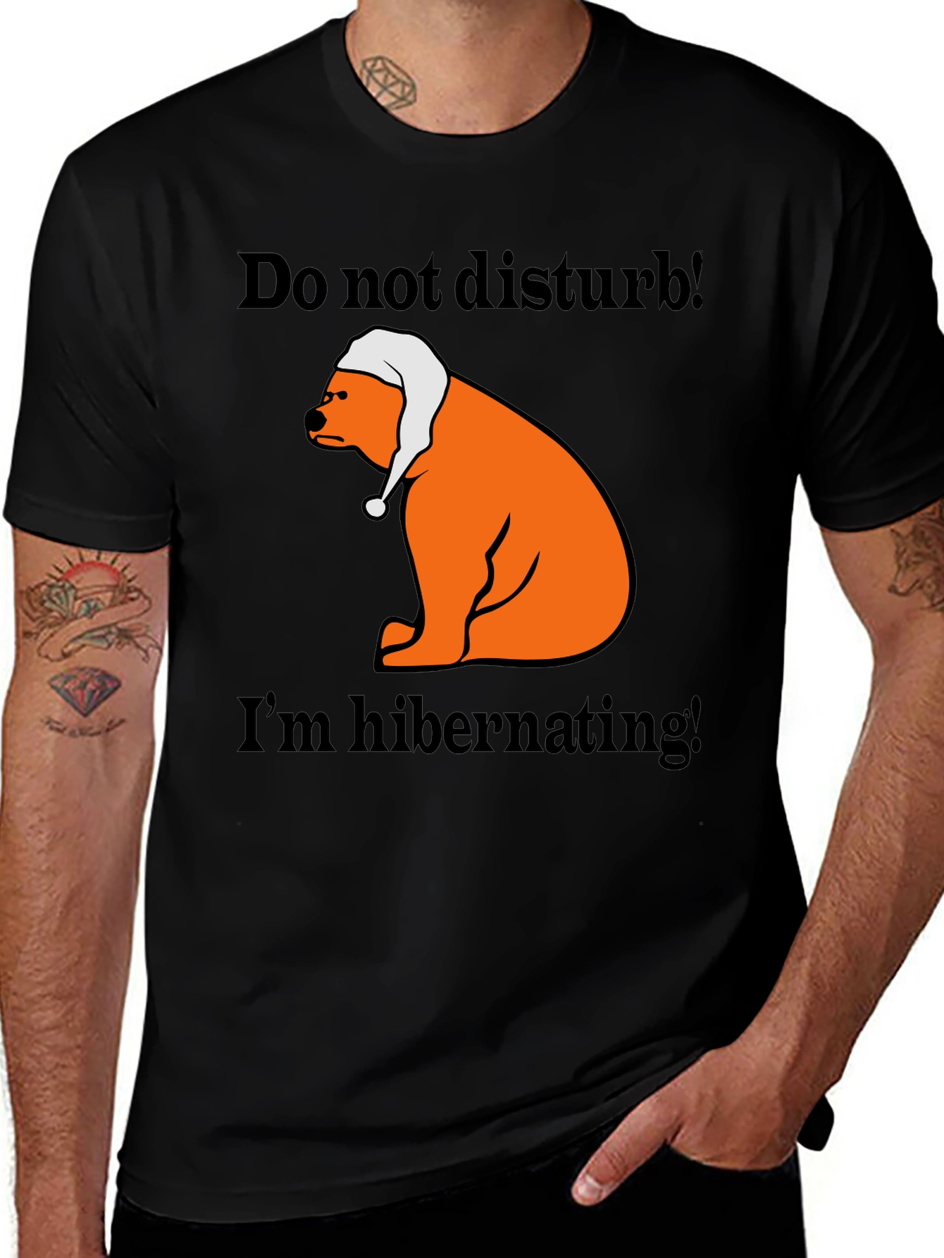 Variant 14 of Hibernating Bear T-Shirt - Do Not Disturb Sleep Tee
