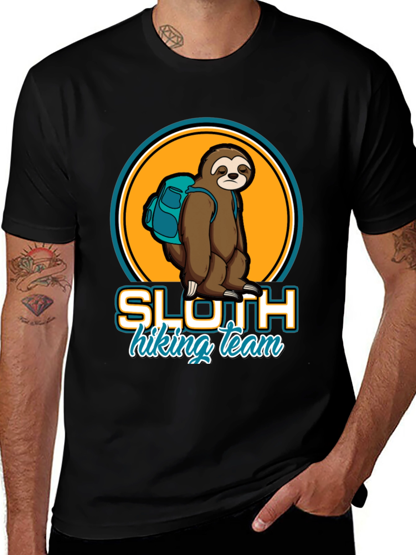 Variant 22 of Sloth Hiking Team Graphic Tee