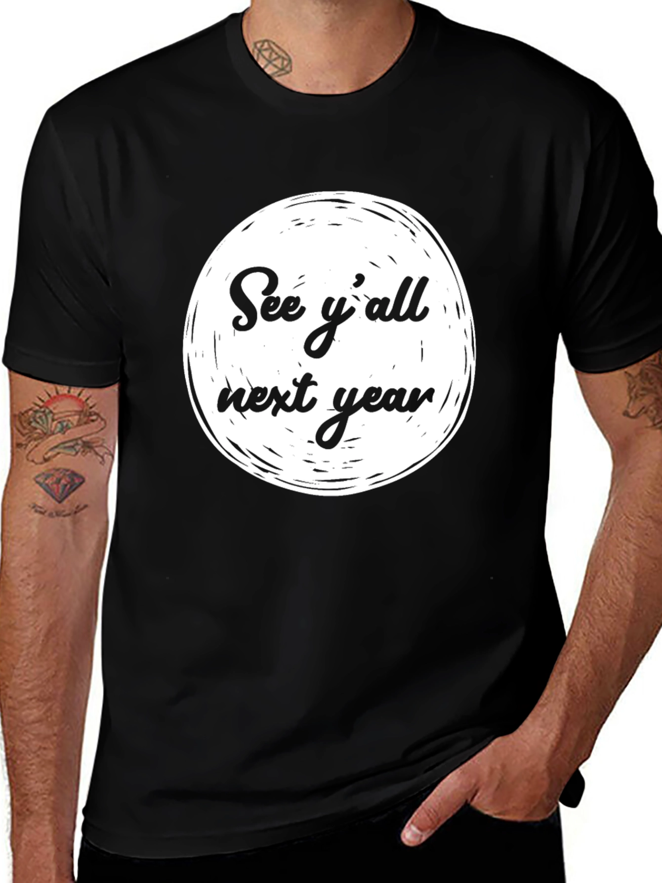 Variant 25 of See Y'all Next Year Graphic Tee - Black Cotton T-Shirt