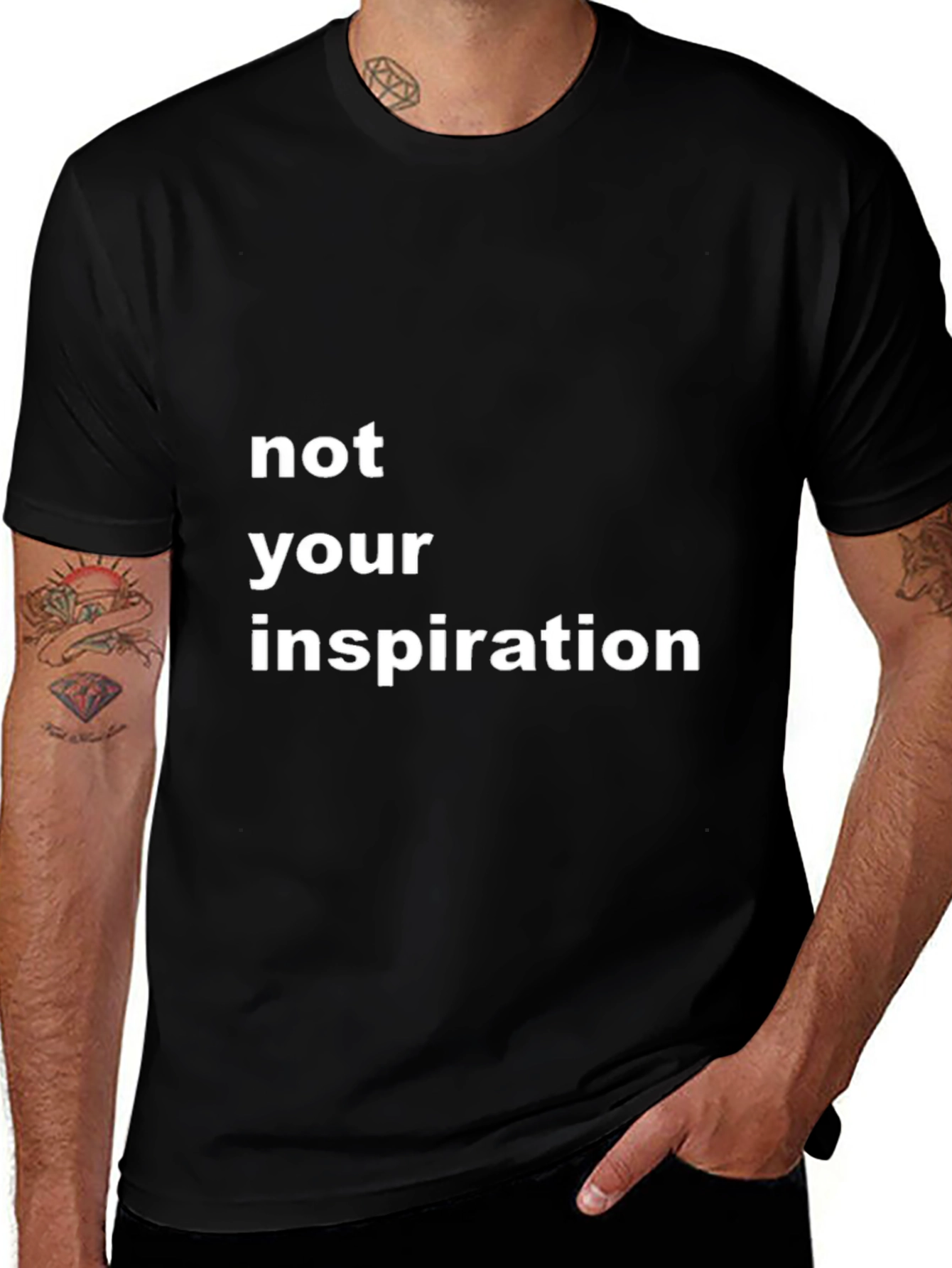 Variant 19 of Not Your Inspiration Graphic Tee - Black Cotton