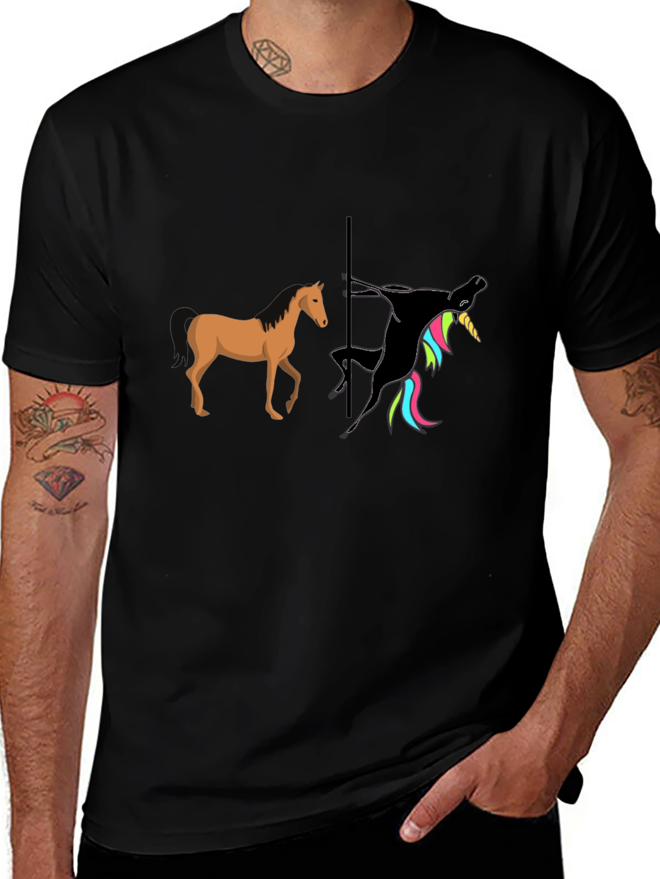 Variant 7 of Funny Pole Dancing Unicorn Graphic T-Shirt