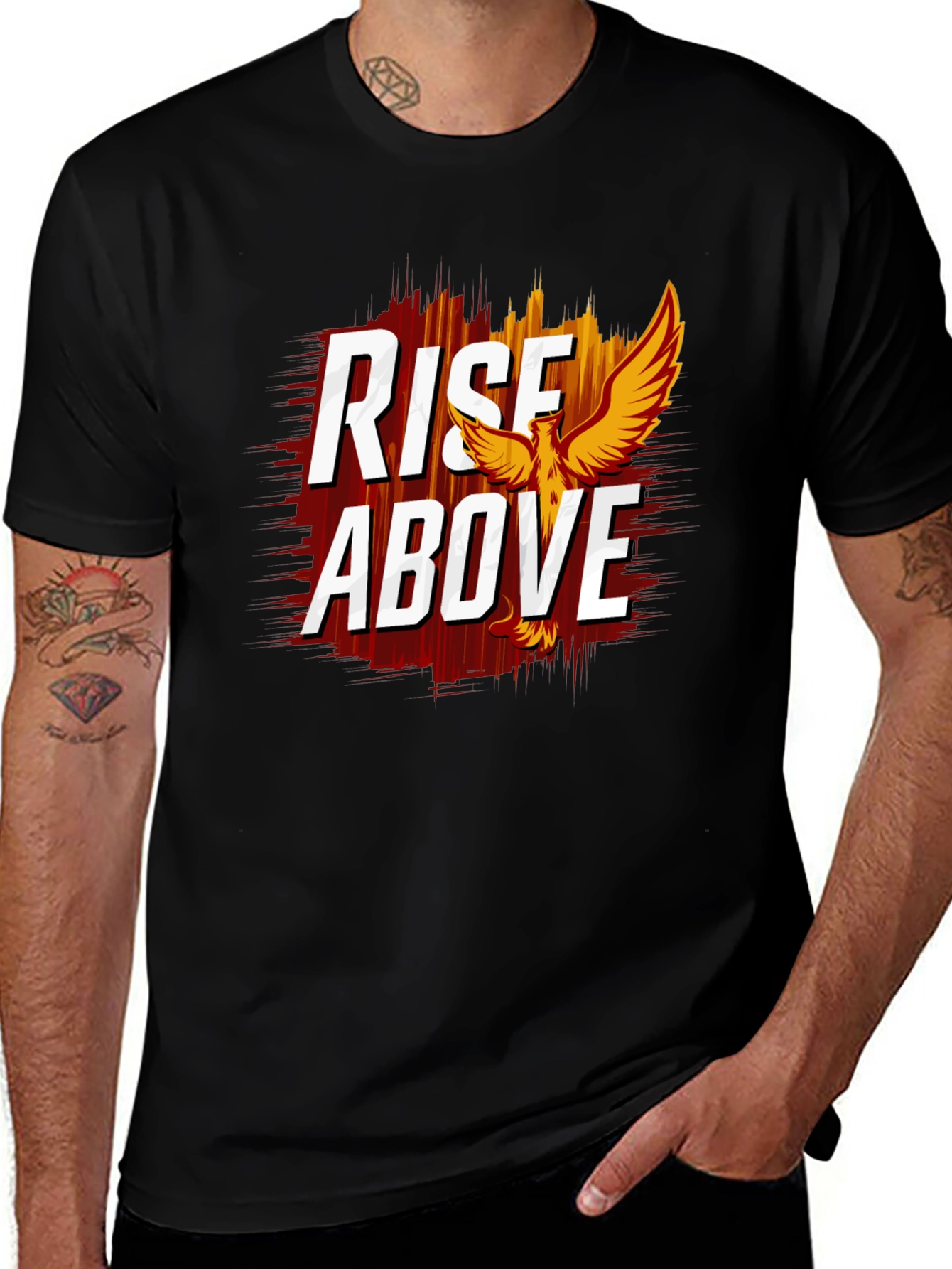 Rise Above Graphic Tee - Phoenix Design