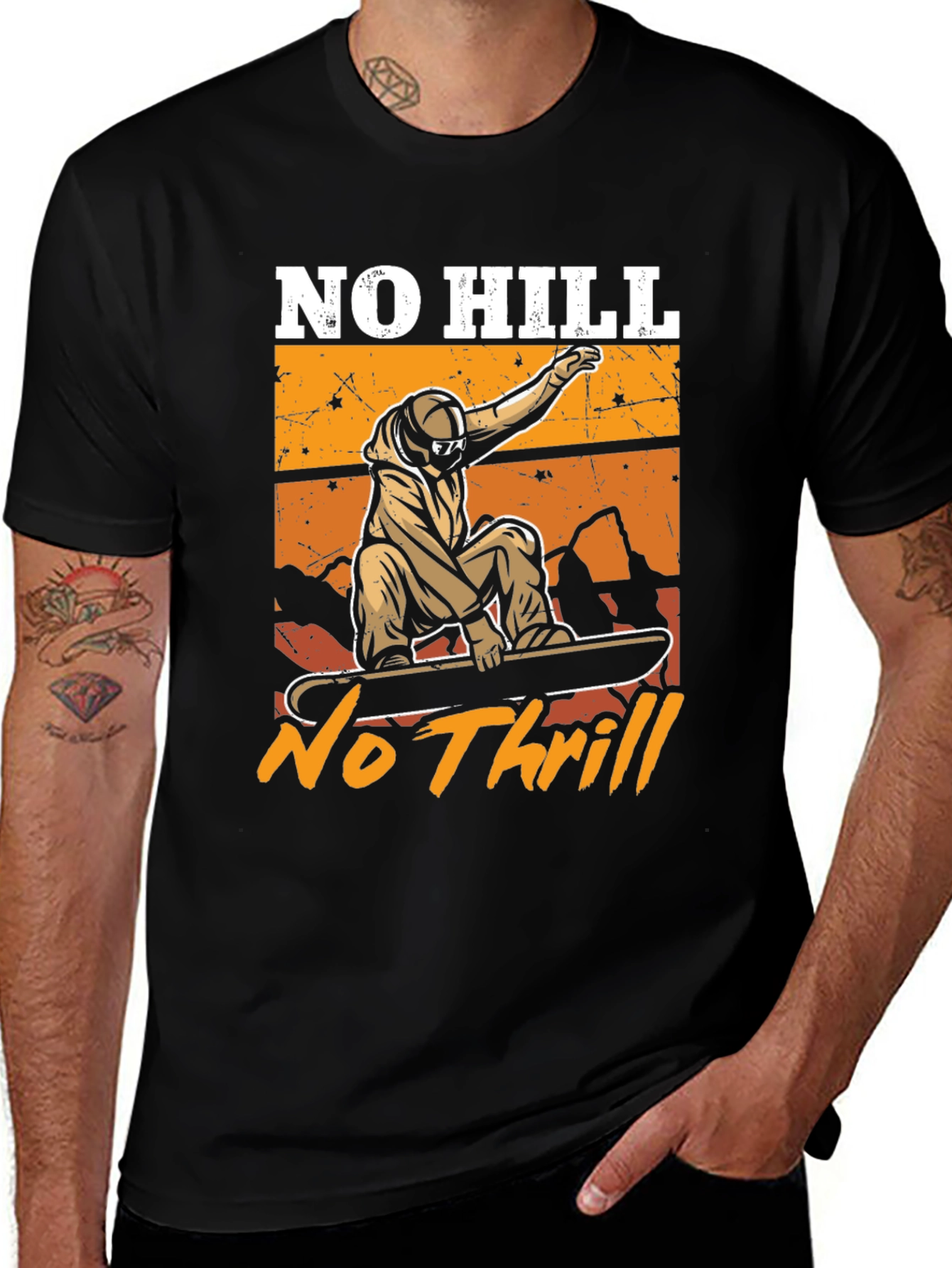No Hill No Thrill Snowboard T-Shirt