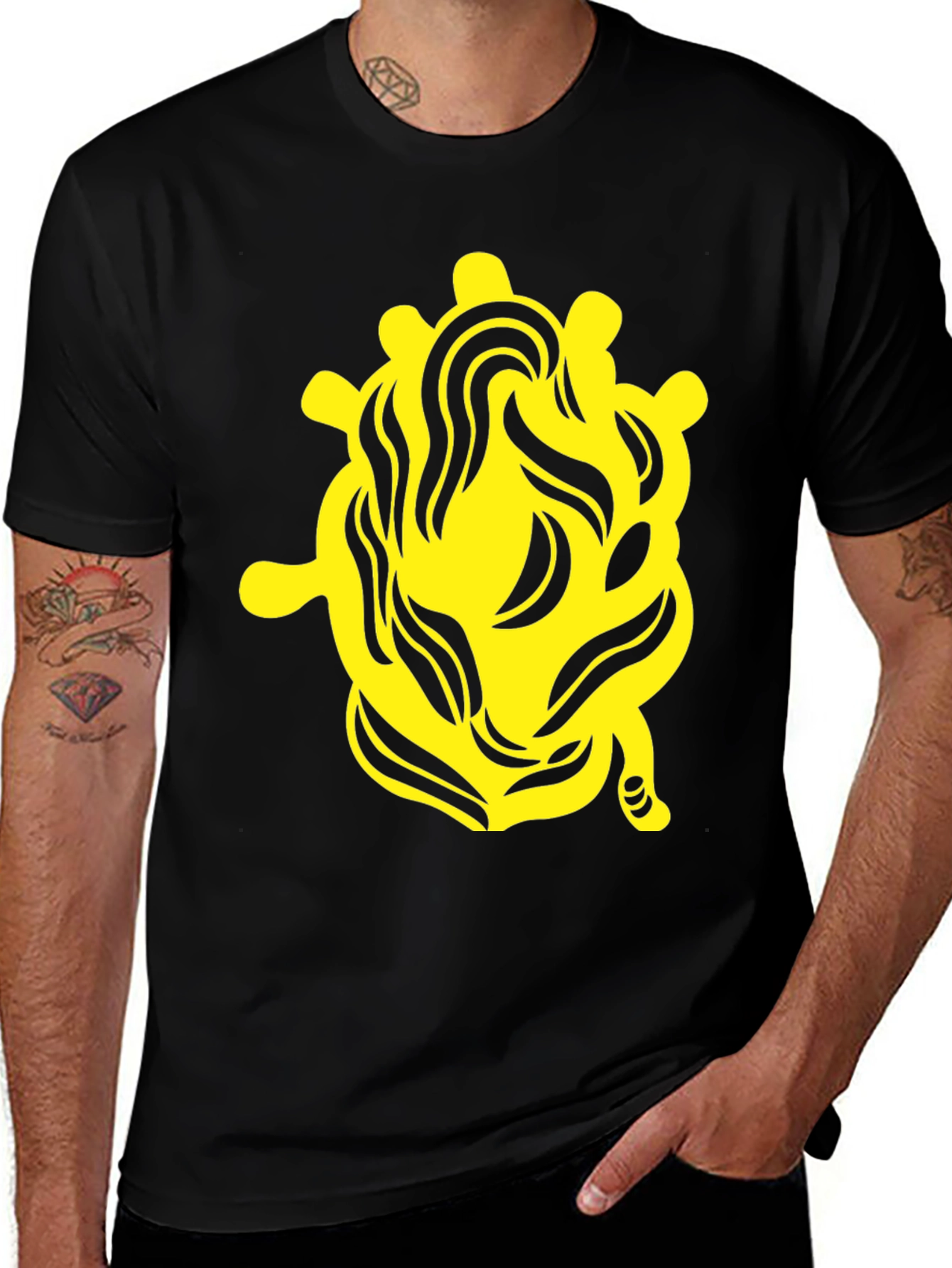 Variant 22 of Unique Graphic Print Black T-Shirt