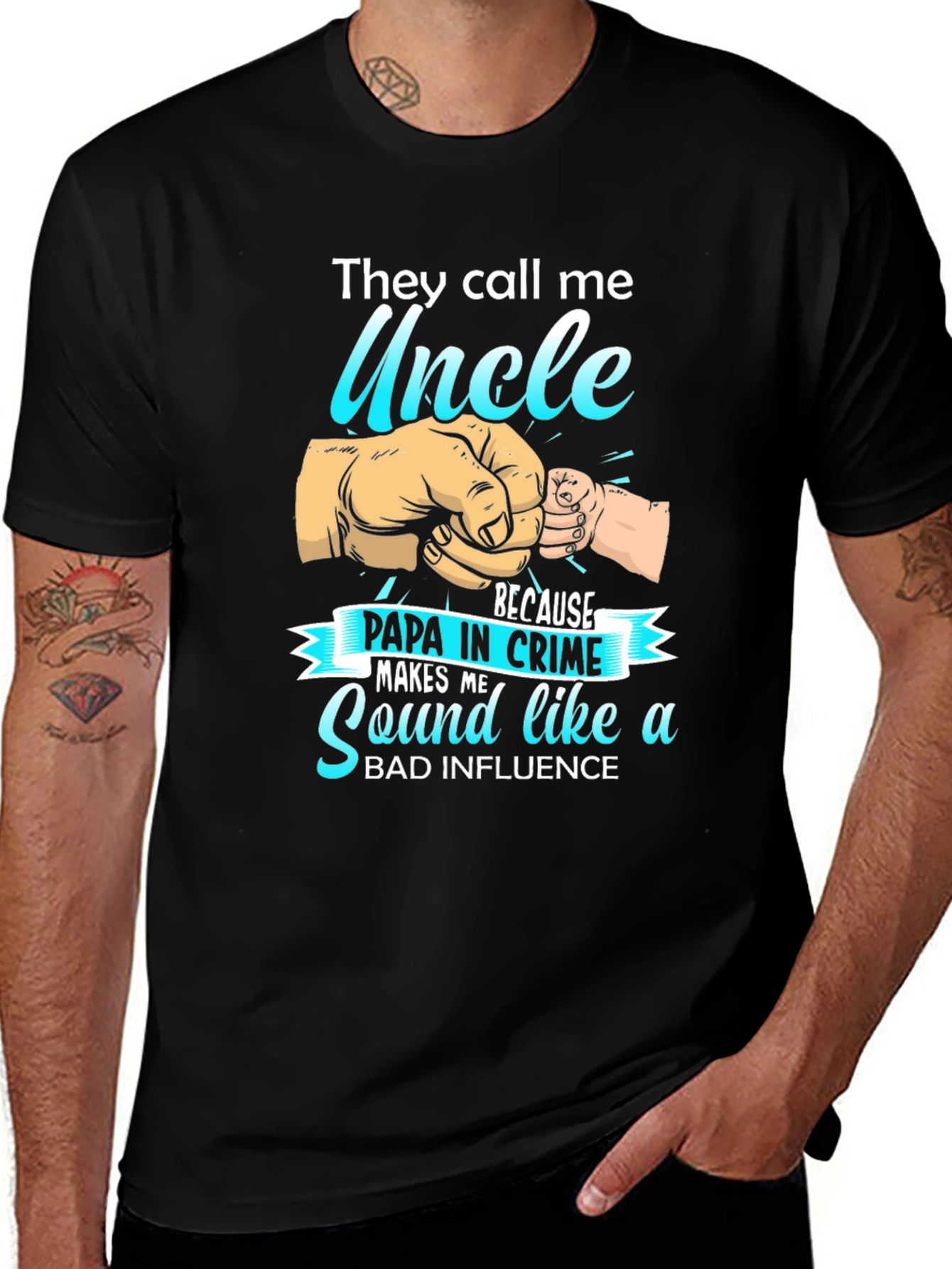 Variant 9 of Uncle Papa in Crime Graphic T-Shirt