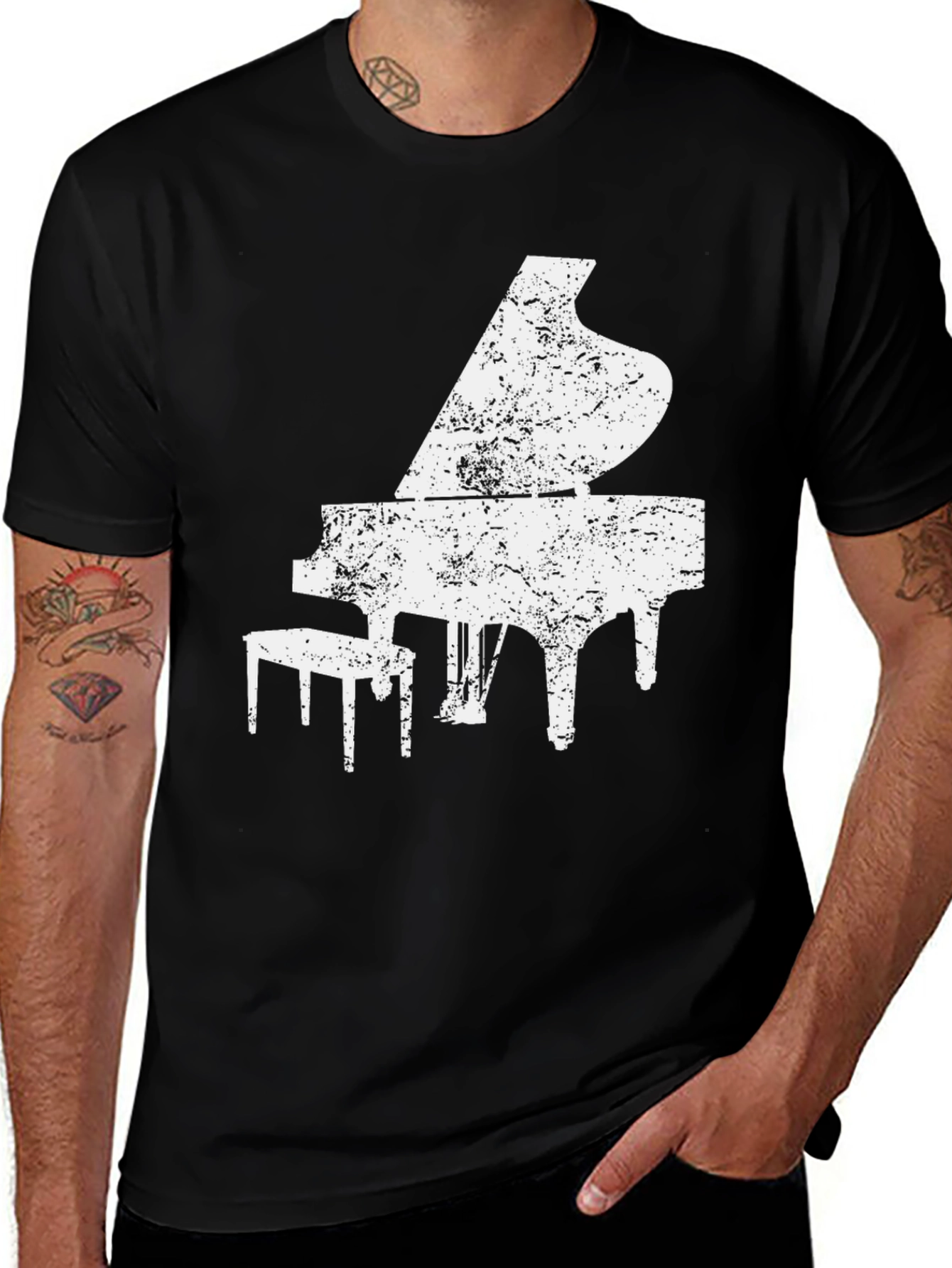 Variant 8 of Piano Graphic Print Men's T-Shirt