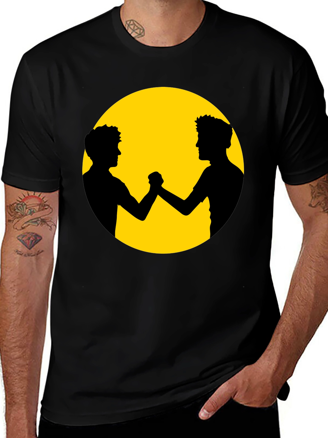 Variant 6 of Unity Black Tee - Friends Silhouette Graphic