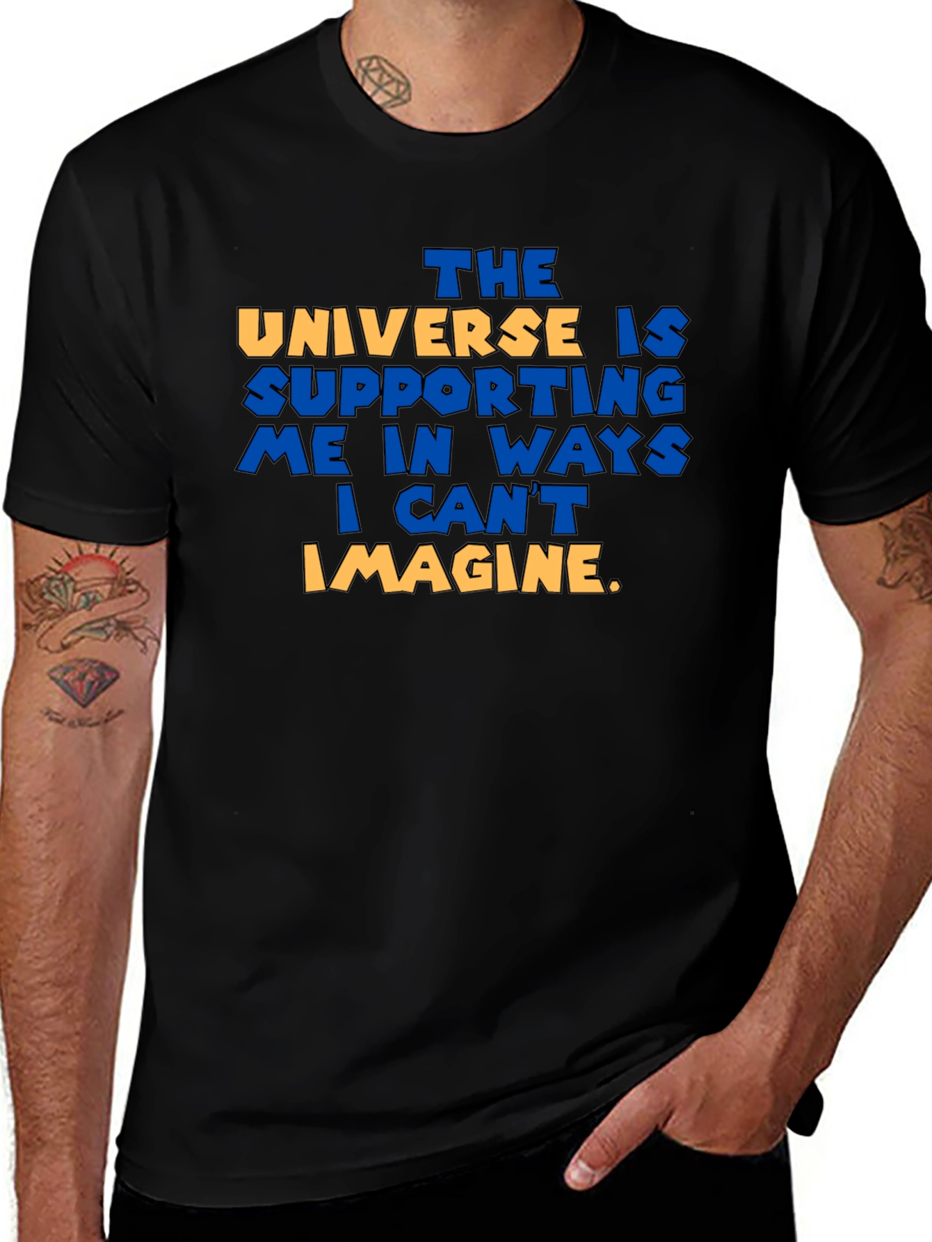 Variant 24 of Universe Supporting Me Graphic T-Shirt - Black