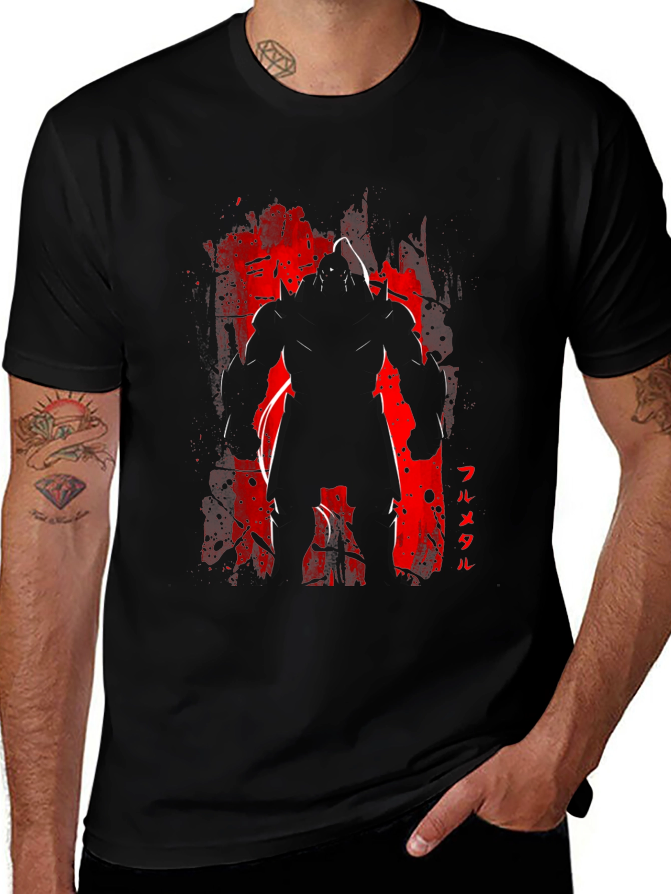 Variant 20 of Anime Alchemist Armor T-Shirt - Men's Black Graphic Tee
