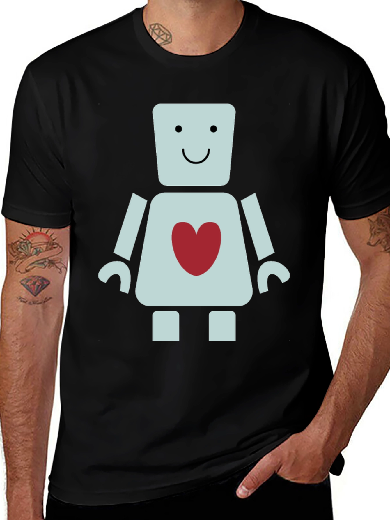 Variant 11 of Robot Heart Graphic T-Shirt - Unique Design