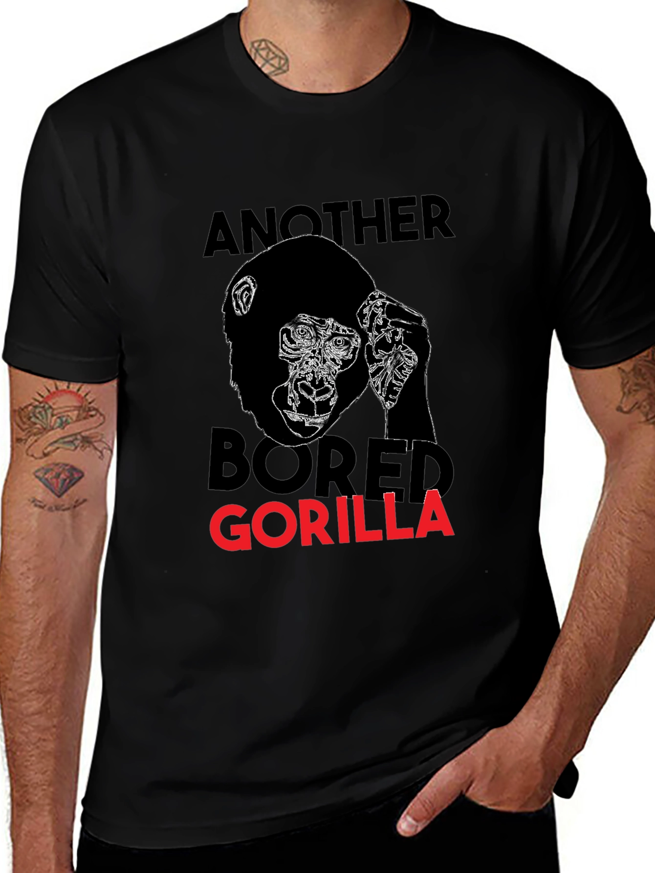 Variant 5 of Another Bored Gorilla Graphic T-Shirt - Black