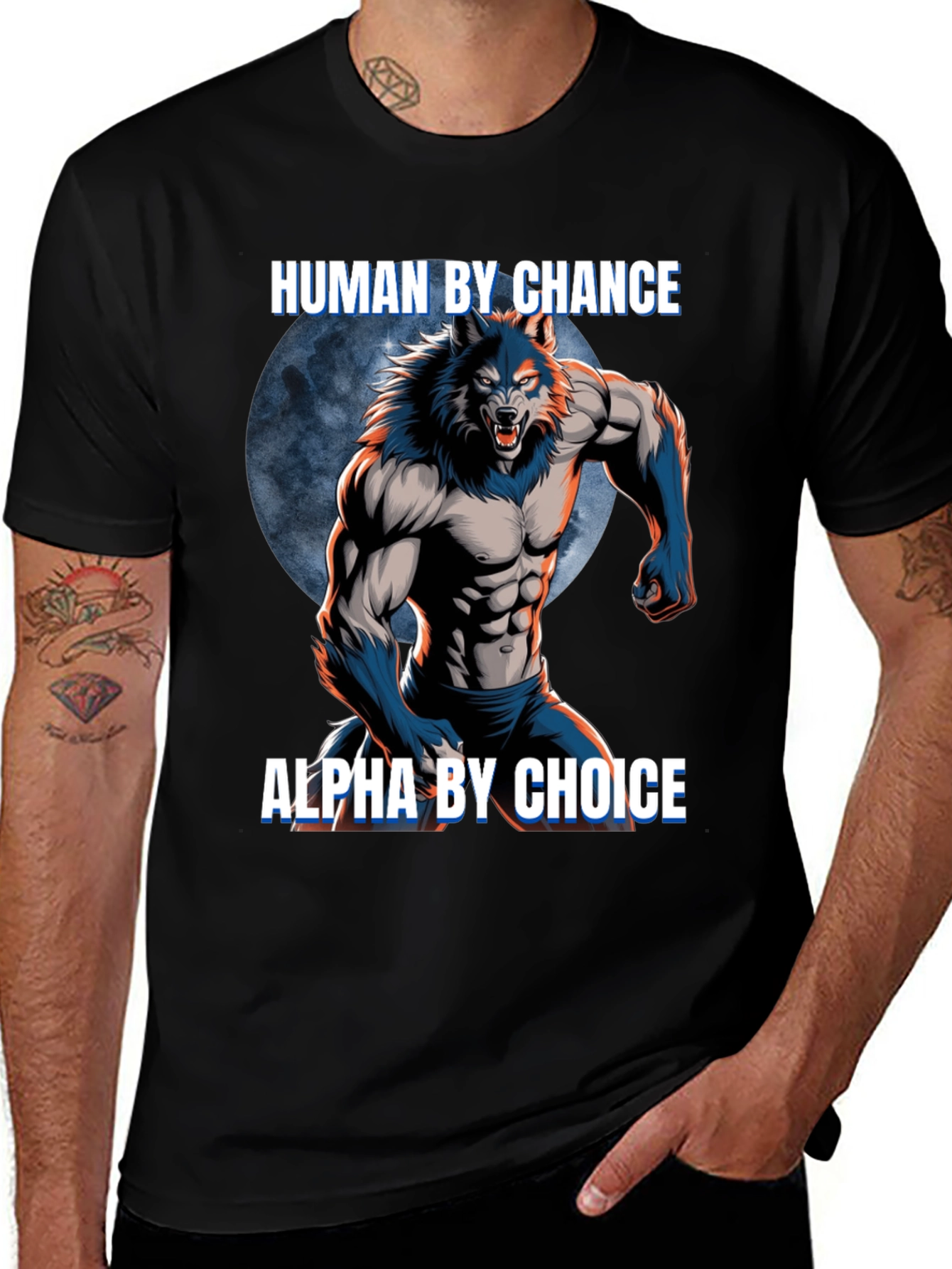 Variant 19 of Human By Chance Alpha By Choice Werewolf T-Shirt