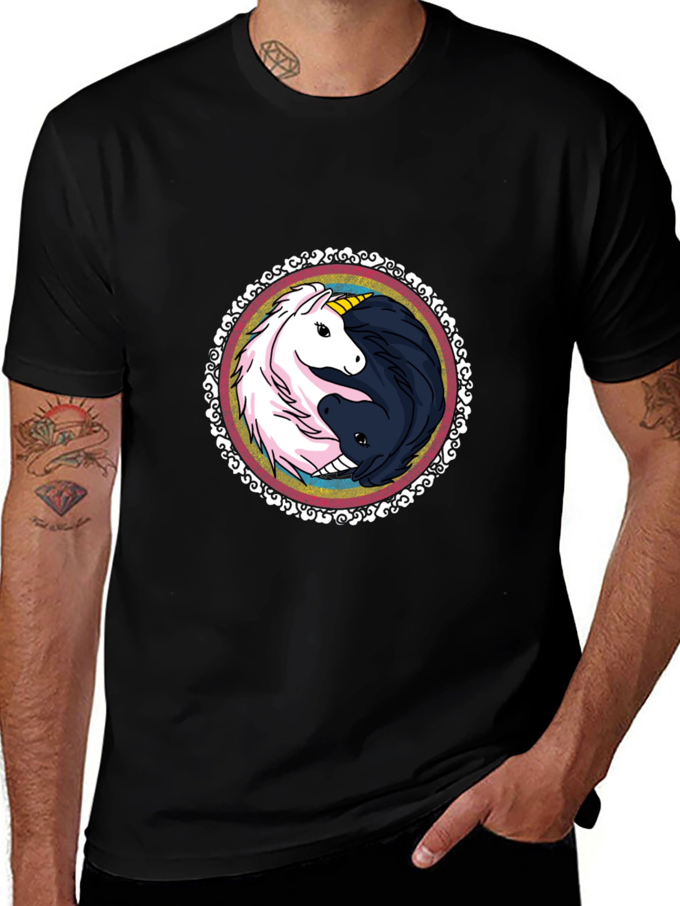 Variant 5 of Yin Yang Unicorn Graphic Tee - Unisex