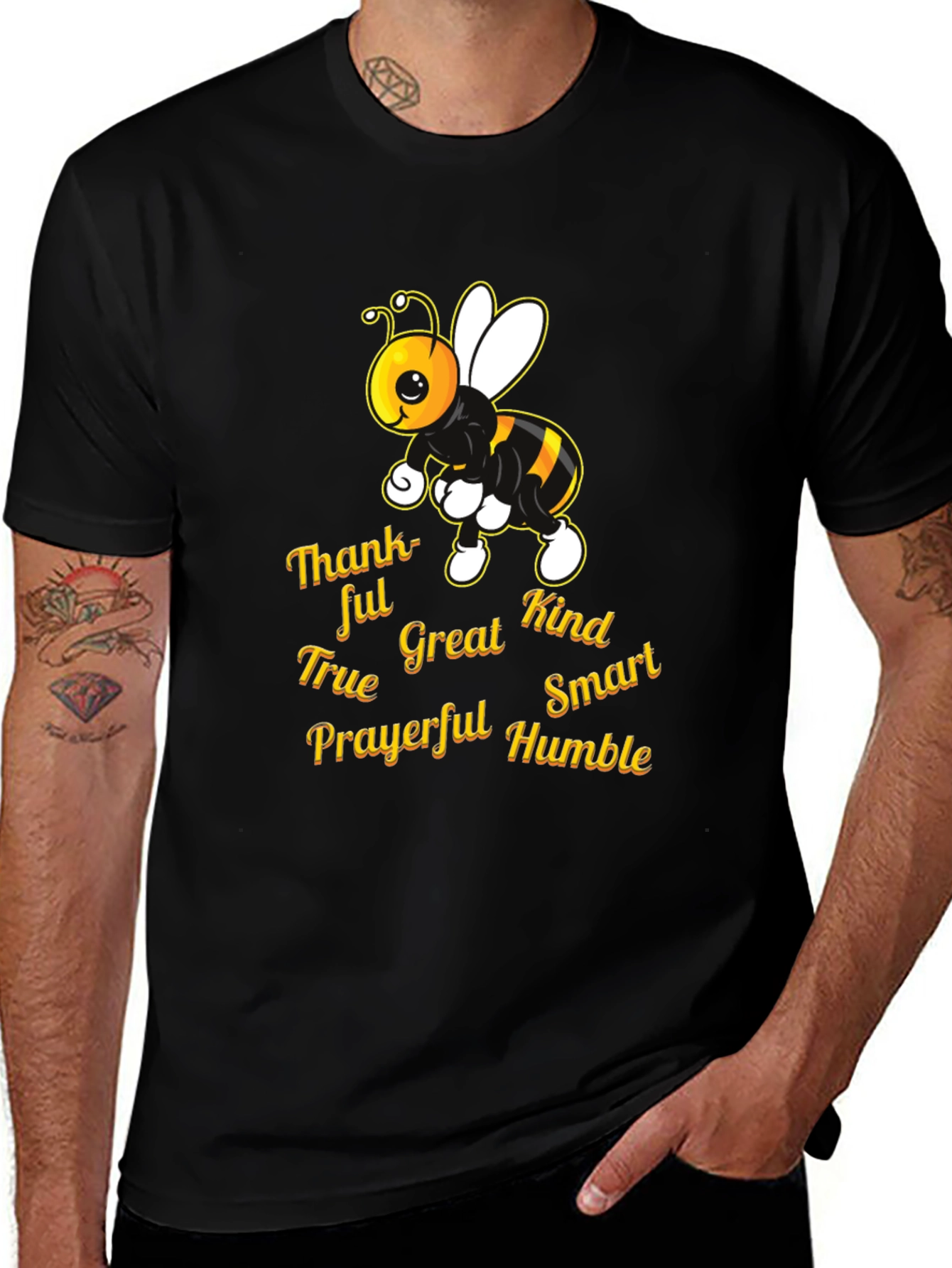 Variant 20 of Kind Bee T-Shirt: Thankful, True, Great, Smart