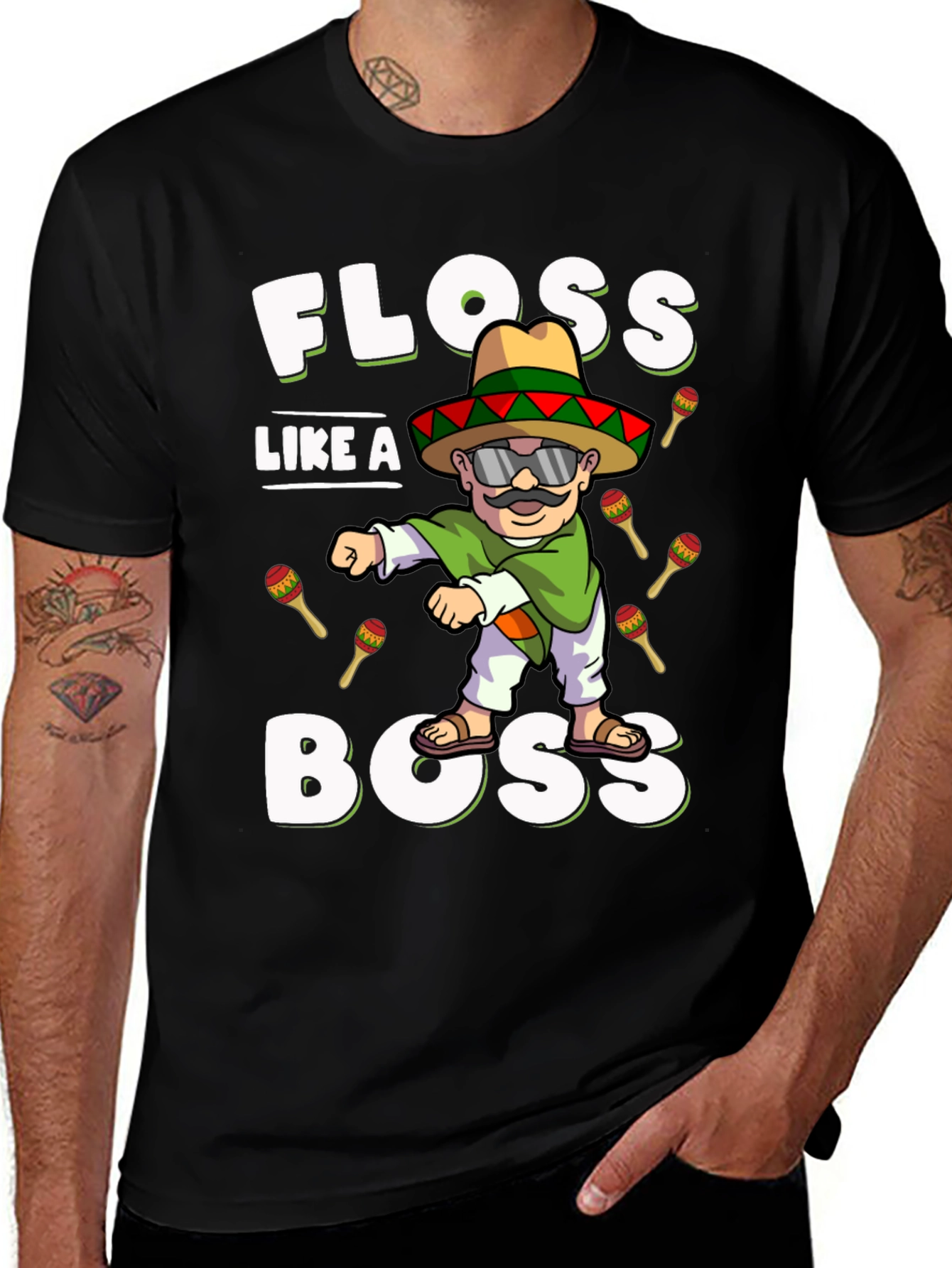 Floss Like a Boss Funny Cinco de Mayo Fiesta T-Shirt