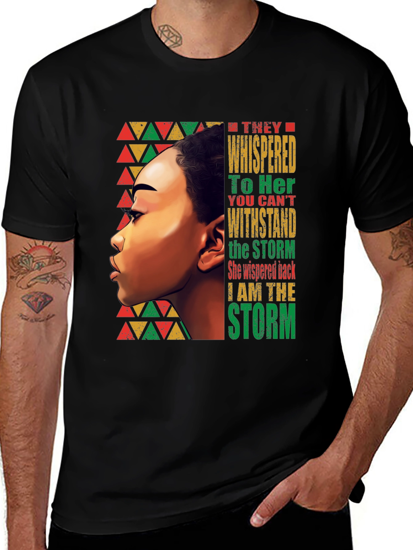 Variant 2 of Empowered Woman T-Shirt: "I Am The Storm"