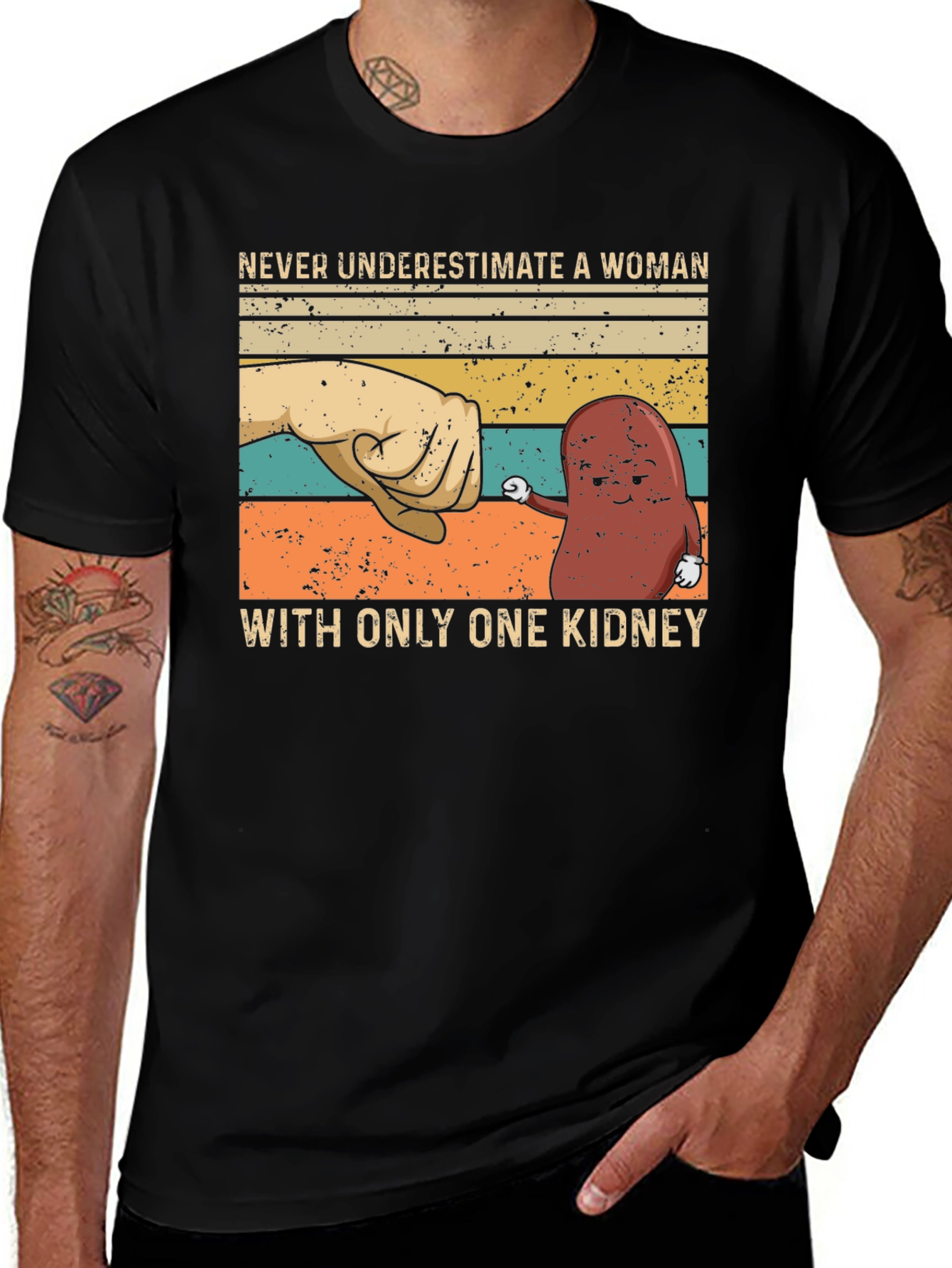 Variant 7 of Never Underestimate Woman With One Kidney T-Shirt
