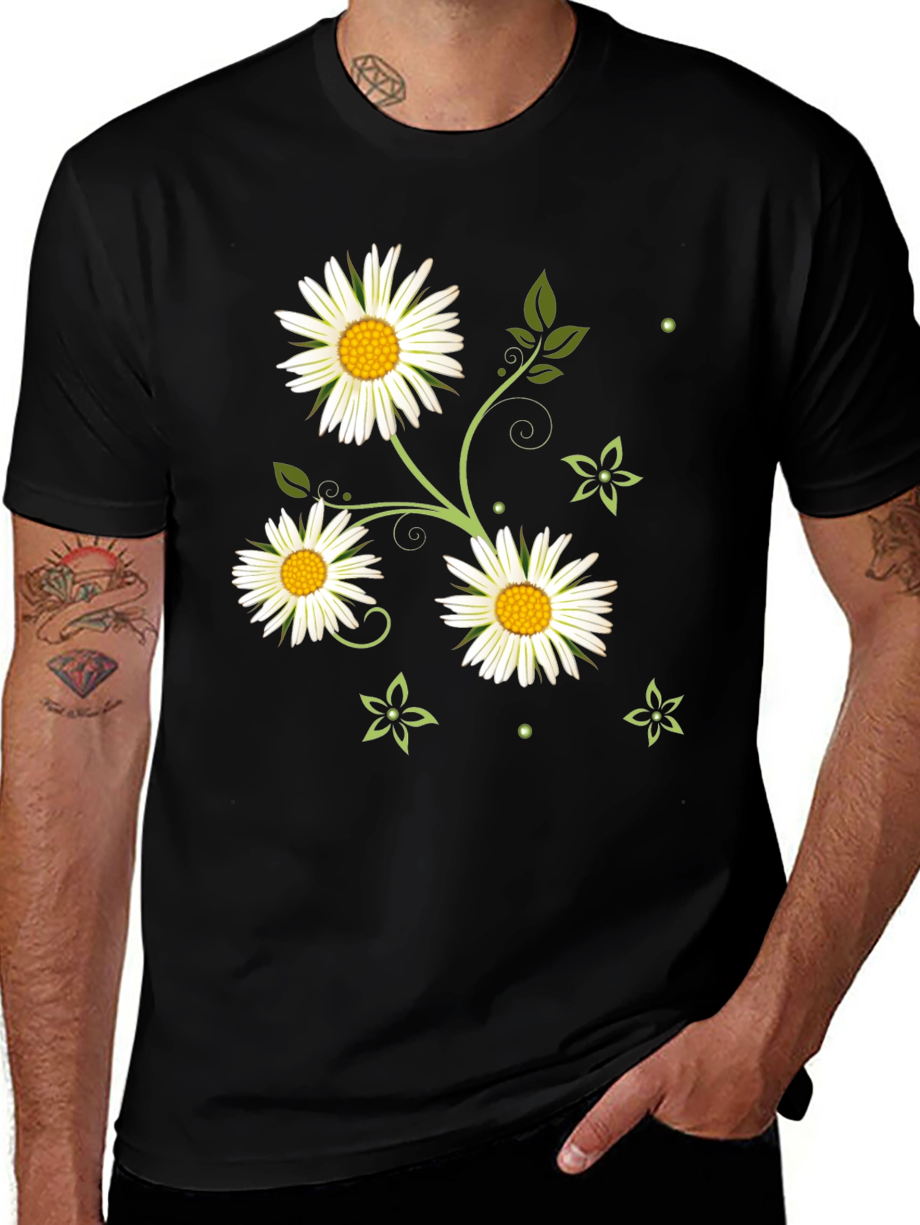 Variant 17 of Daisy Flower Graphic T-Shirt for Men