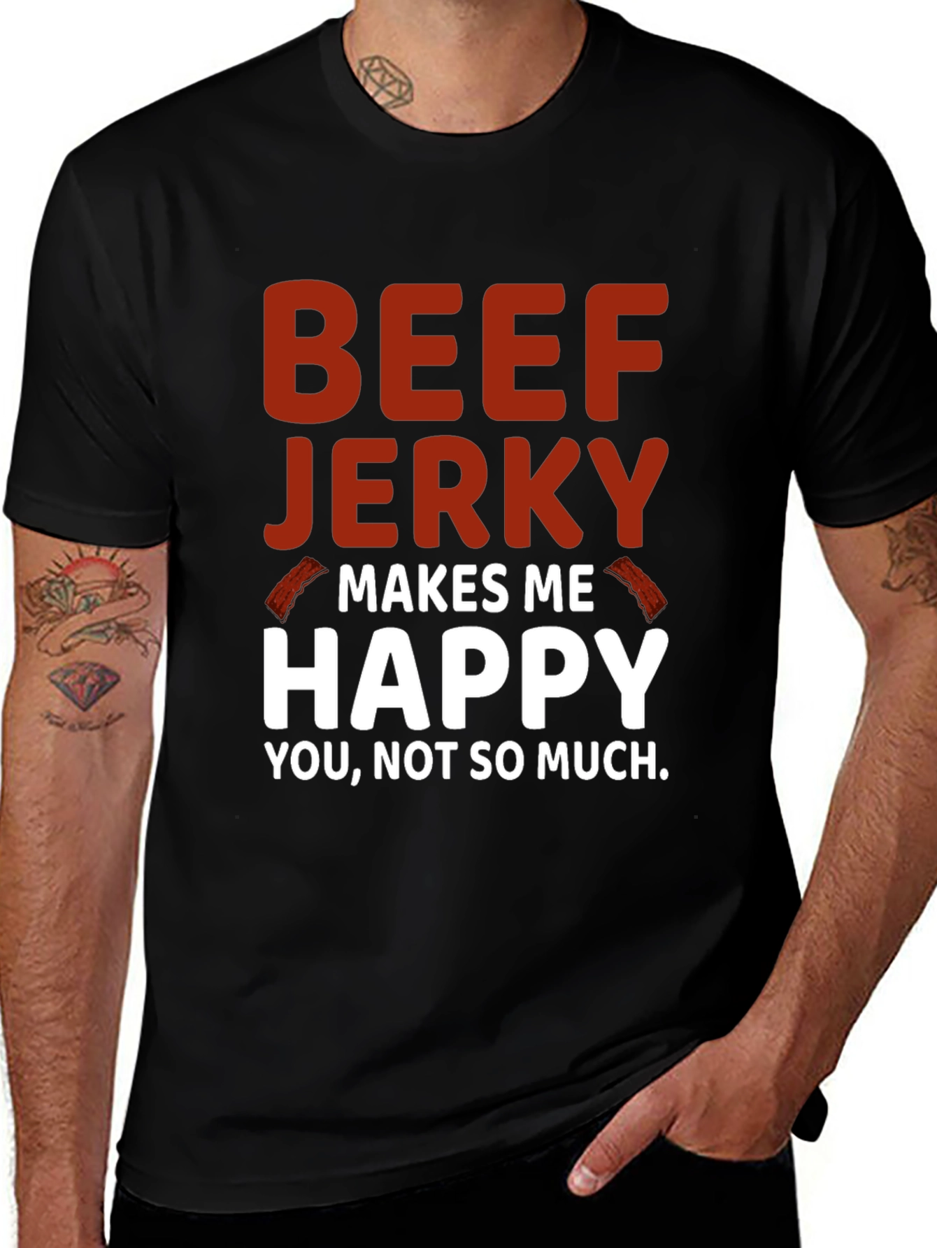 Variant 28 of Beef Jerky Makes Me Happy Graphic Tee