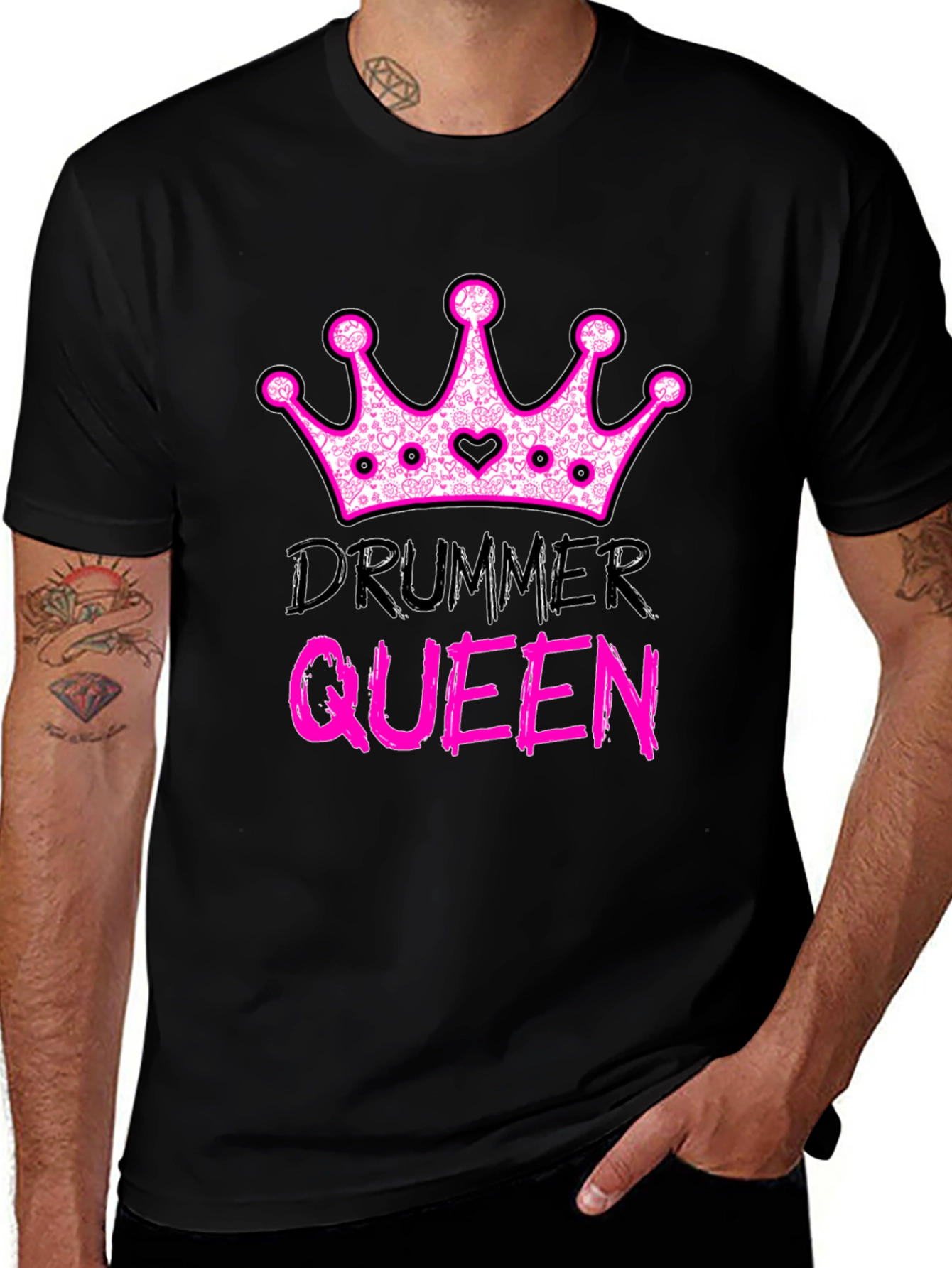 Variant 20 of Drummer Queen T-Shirt - Rocker Tee