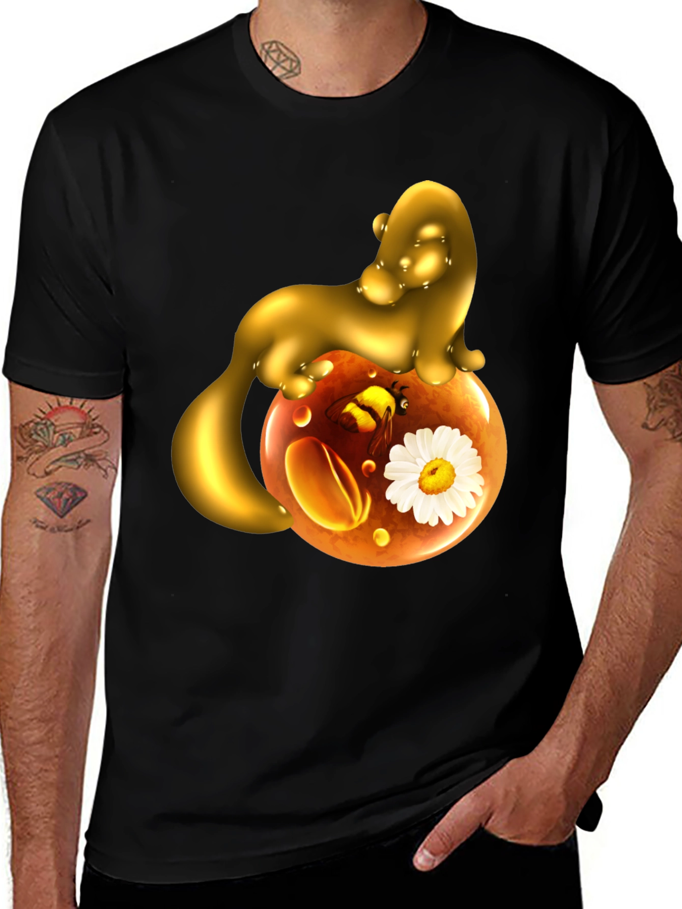 Variant 2 of Honey Bee T-Shirt - Nature Inspired Graphic Tee