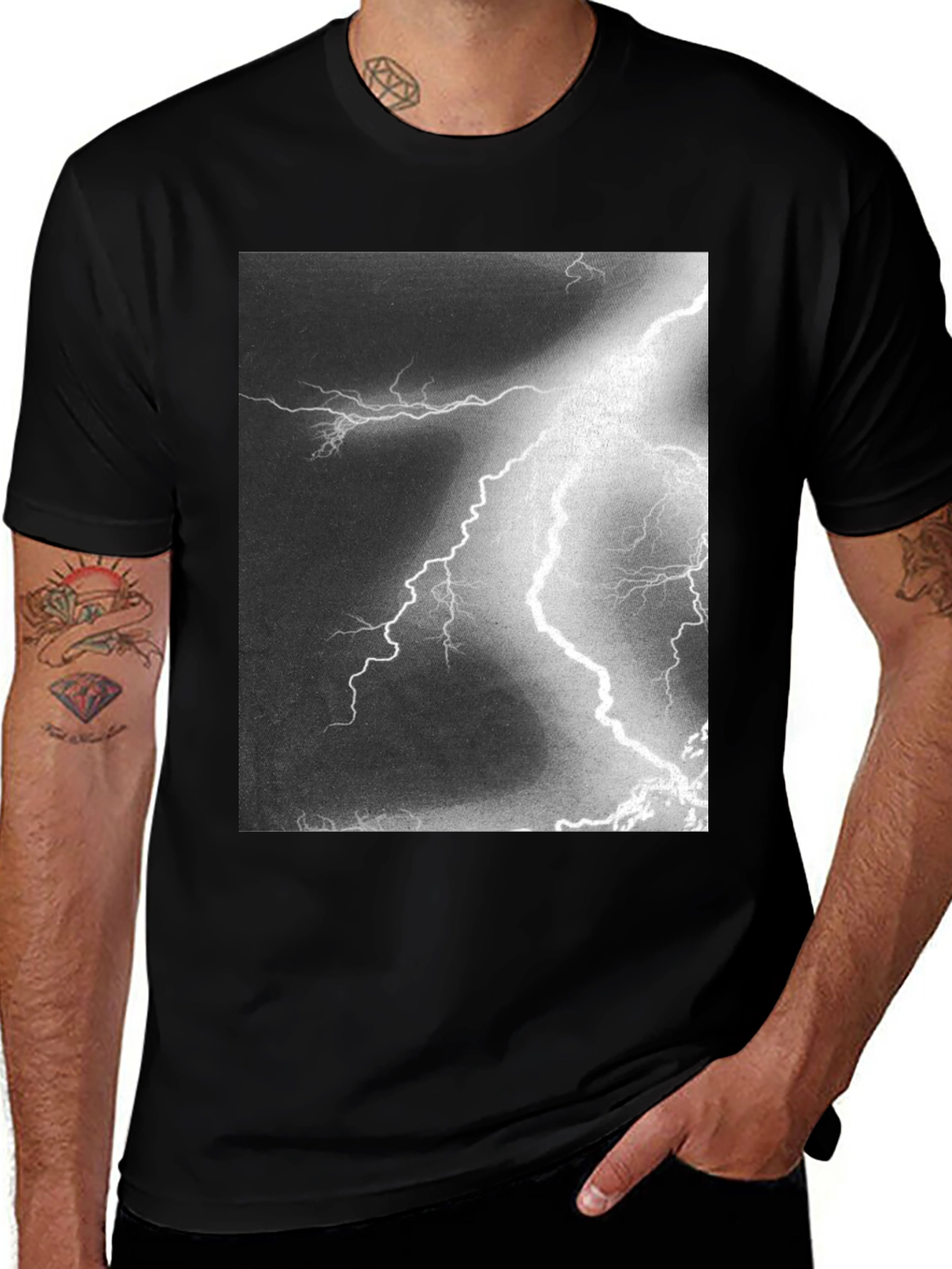 Lightning Bolt Graphic Black T-Shirt