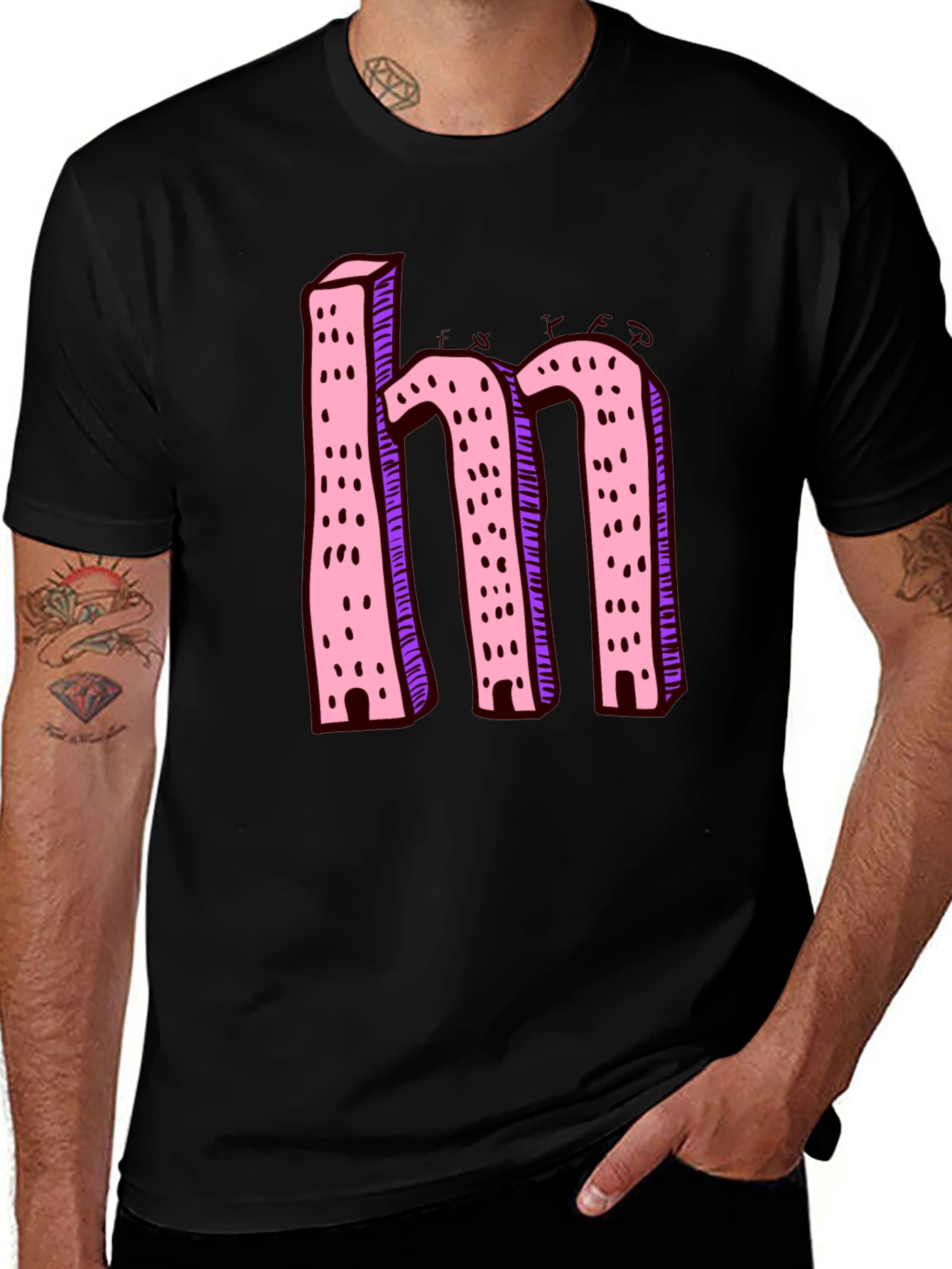 Variant 27 of Whimsical Cityscape Letter T-Shirt