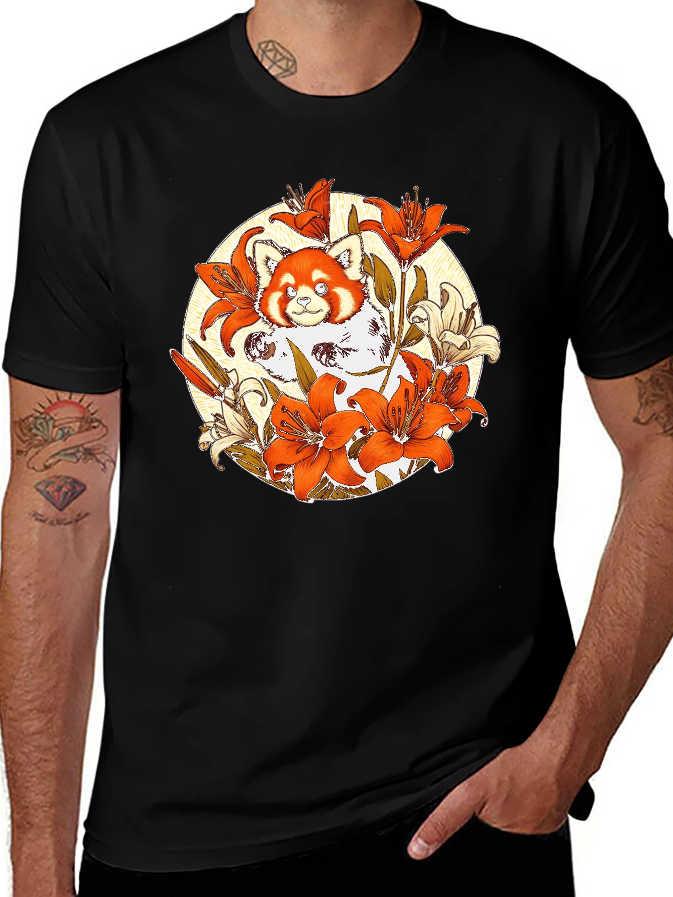 Variant 8 of Red Panda Lily Graphic Tee