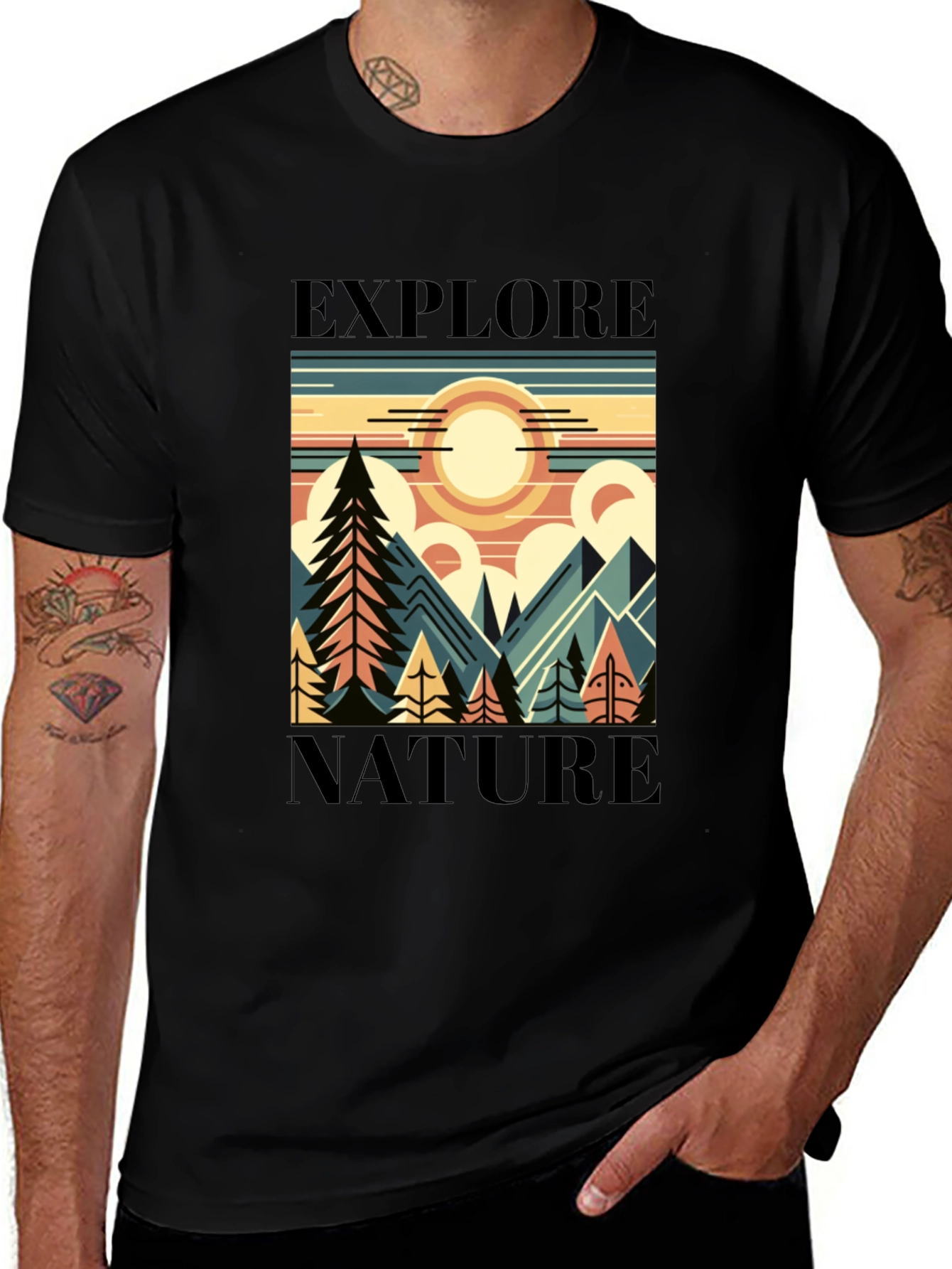 Explore Nature Graphic T-Shirt - Black
