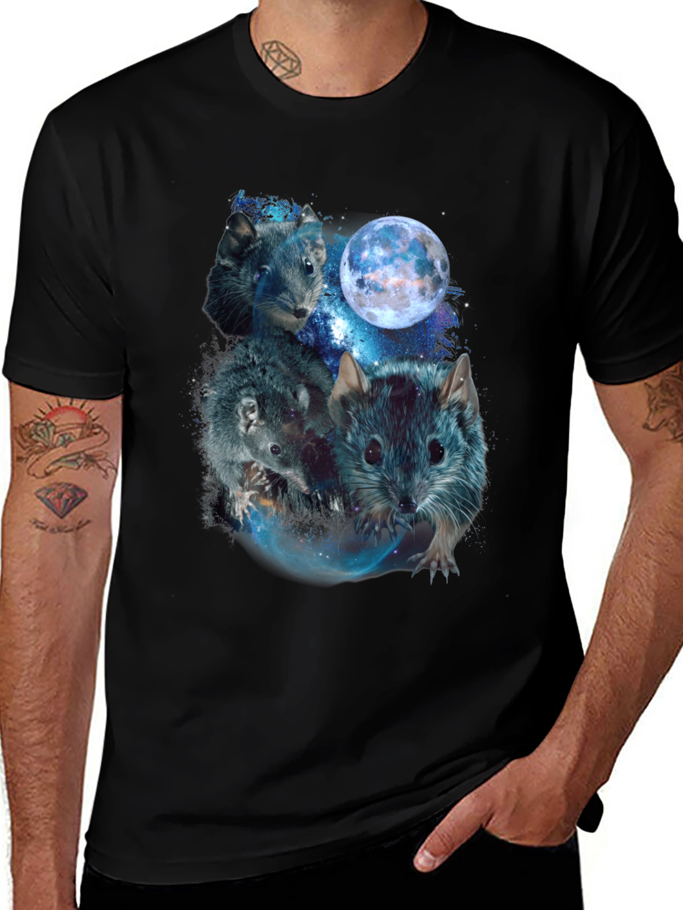 Variant 23 of Unique Rat Moon Graphic Tee